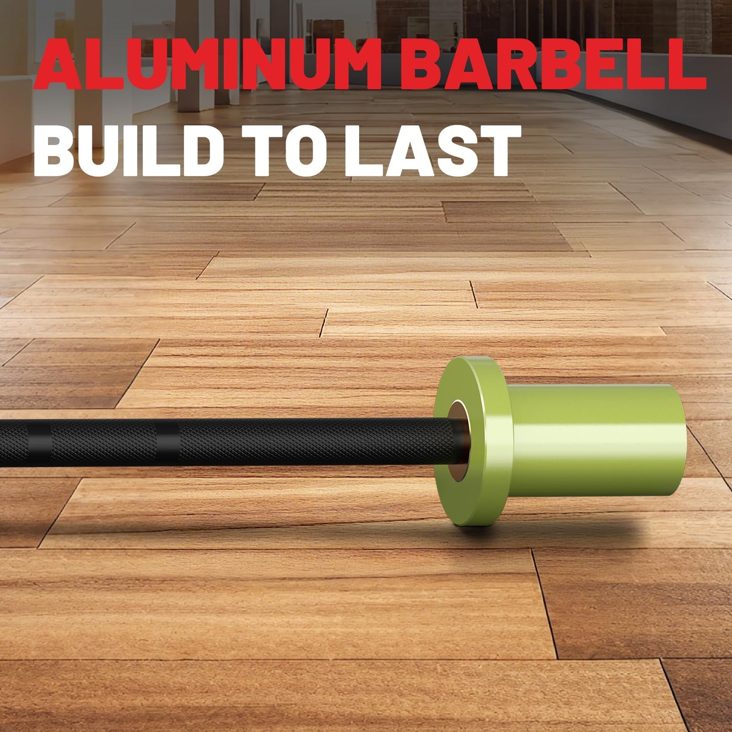 PAPABABE 5LB Mini Barbell Bar 4ft Technique Training Barbell For Beginner Women kid 2-inch Plate Barbell for Home Gym Fitness Black-Green