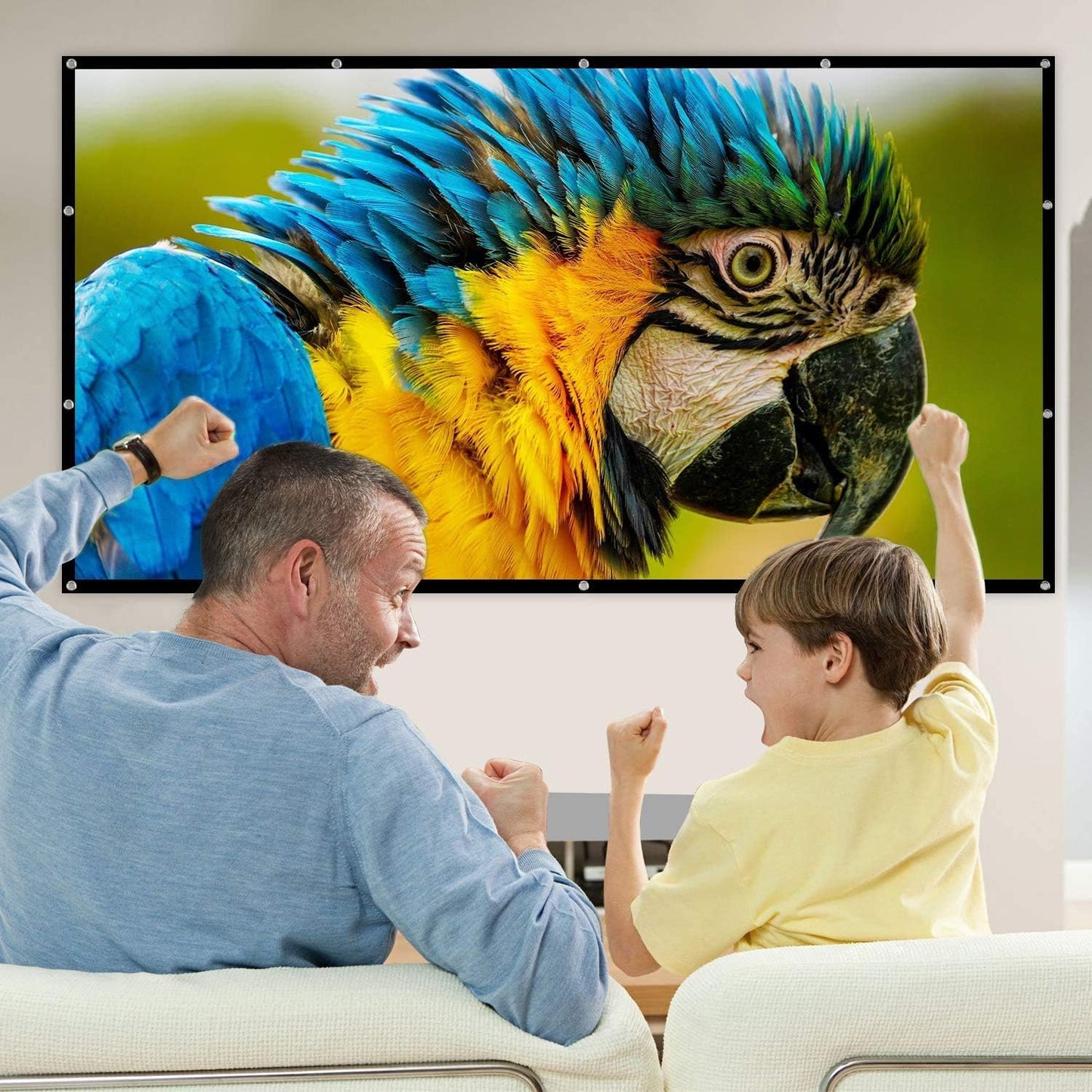 Mdbebbron 150 inch 16:9 Projection Screen Foldable Anti-Crease Portable Projector Movies Screen for Office Home Theater
