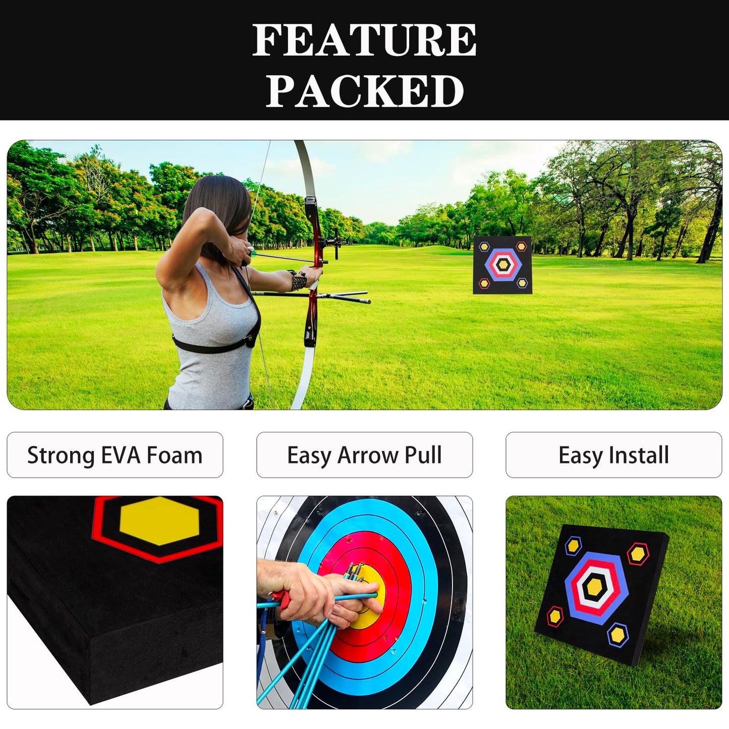 LWANO 20'' Archery Targets High-Density EVA Foam Bow Targets for Recurve & Compound Bow Backyard Outdoor Practice Bow & Arrow Training Shooting