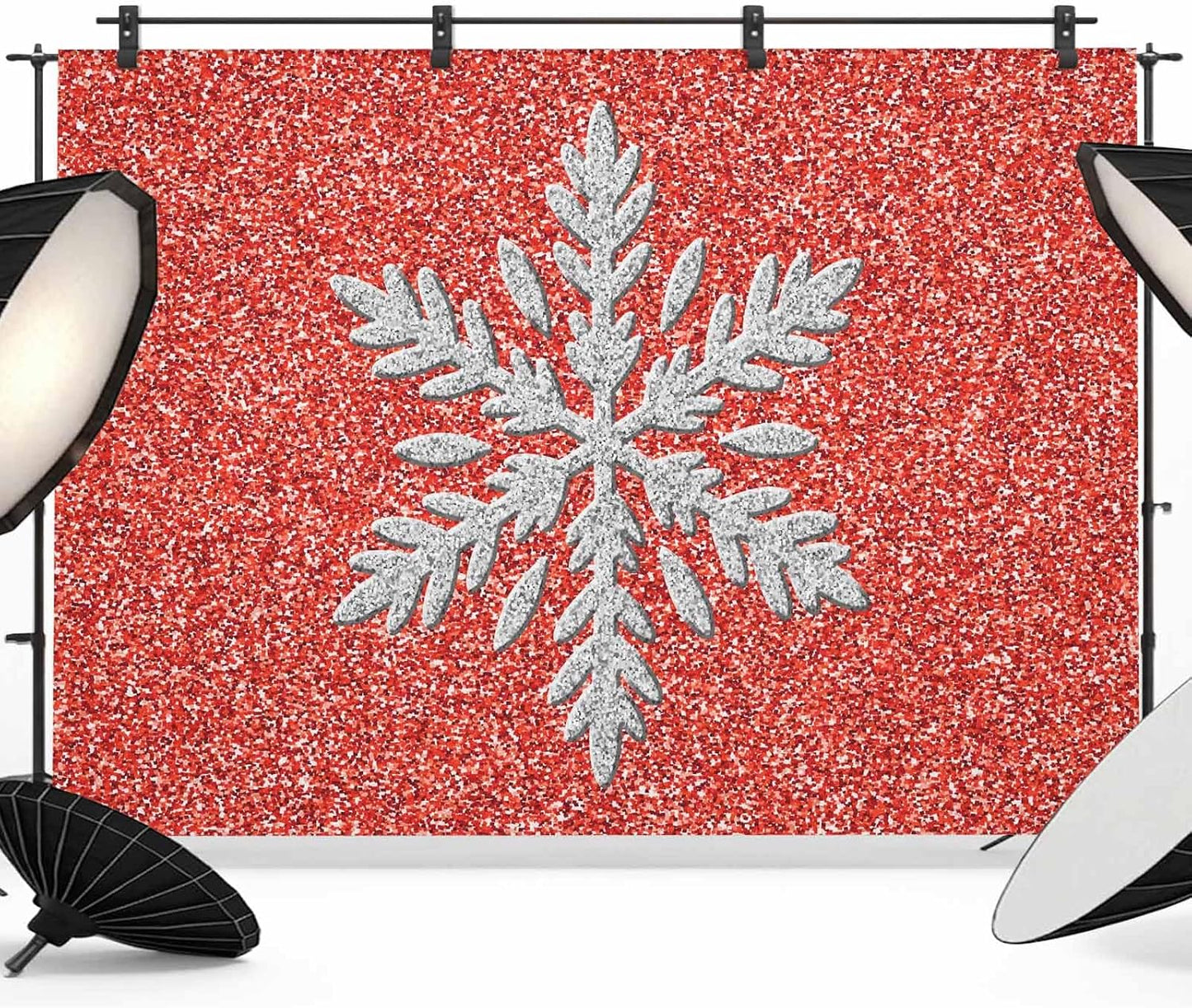 Generic 8 6 Modern Themed Photo Backdrop for Photoshoot, x FT Winter Watercolor Sparkling Snowflake Pattern Photo Props