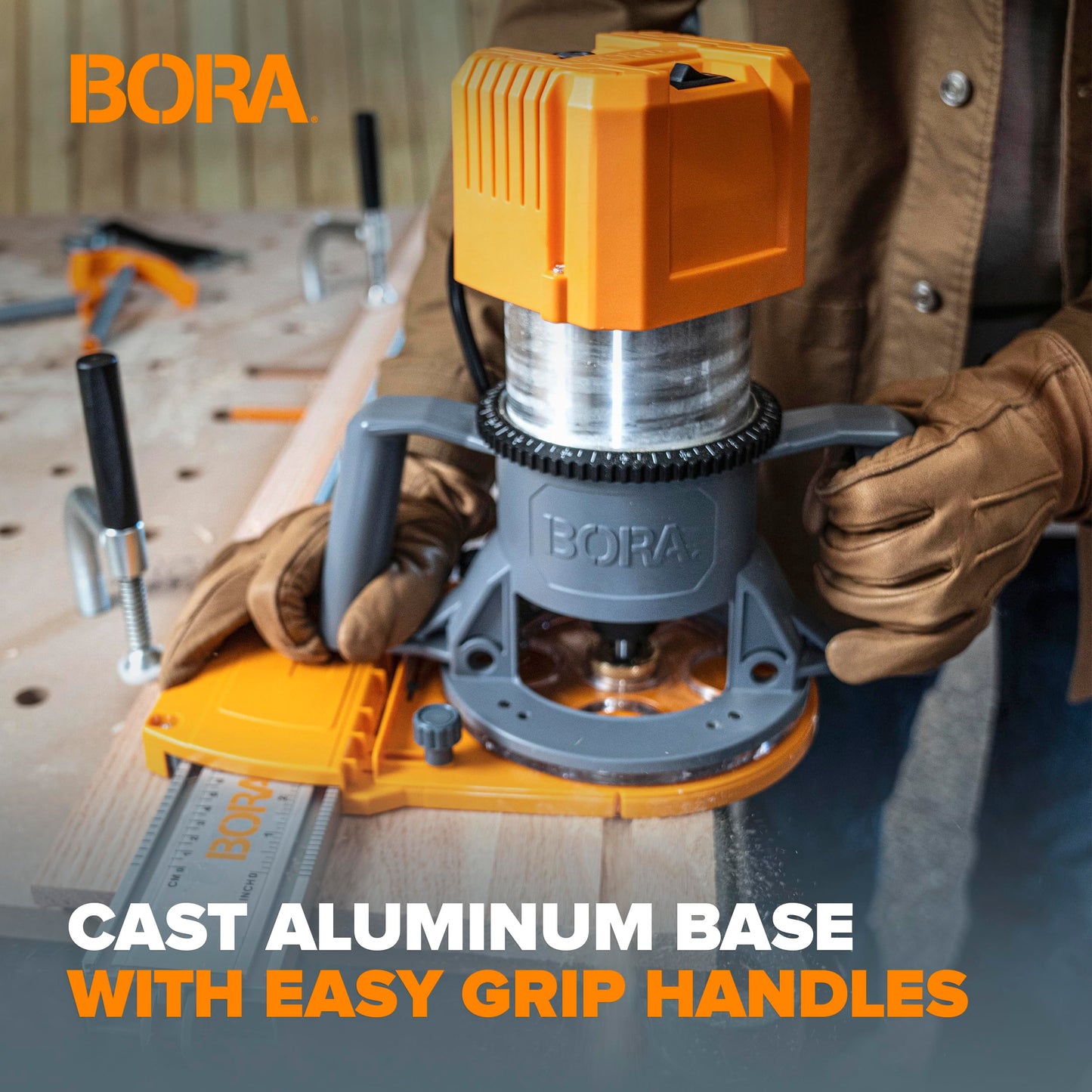 BORA 3.25HP Soft-Start Variable Speed Fixed Base Router Motor 10,000-22,000 RPM - PM-6250