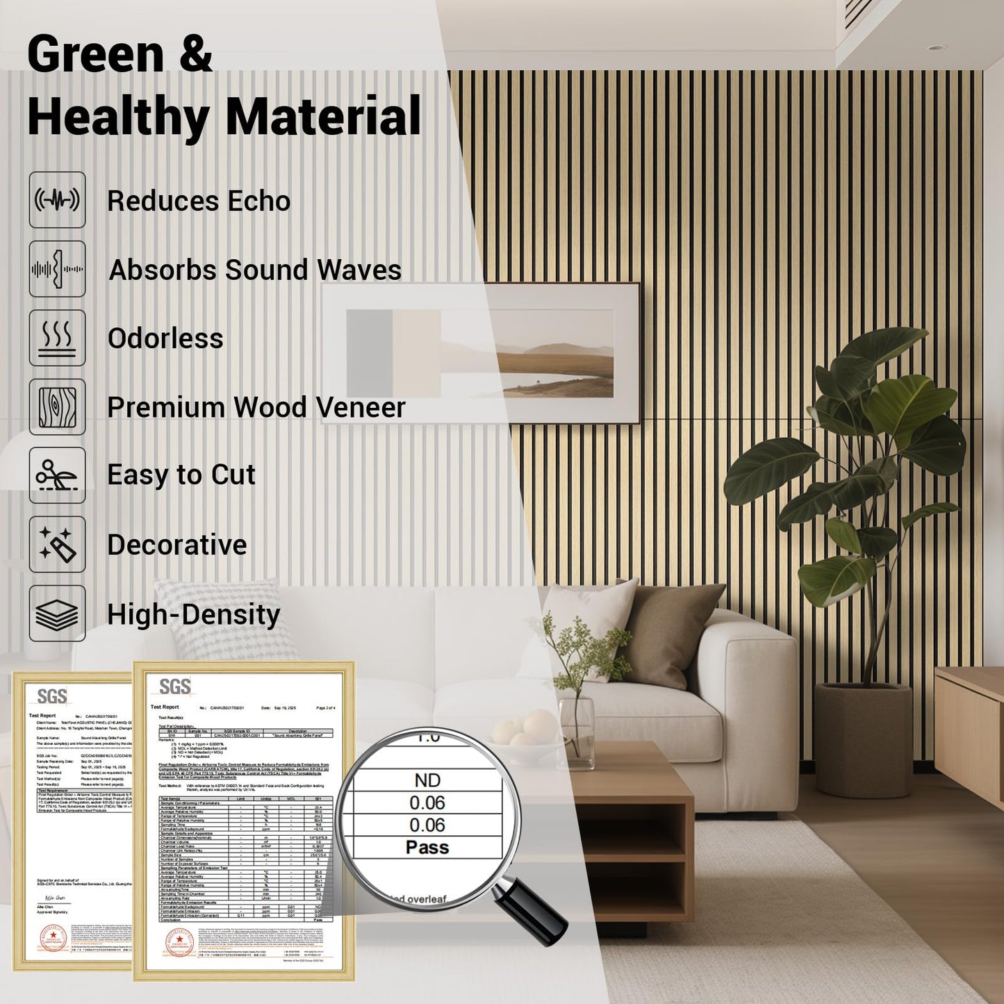 JUWEI DIRECT Wood Slat Acoustic Panels – 3D Textured Wall Panels for Noise Reduction & Modern Decor, Soundproof Panels for Bedroom, Office & Home Theater (13# Classic Oak1, 47.2 x 23.6 x 0.7 inches)