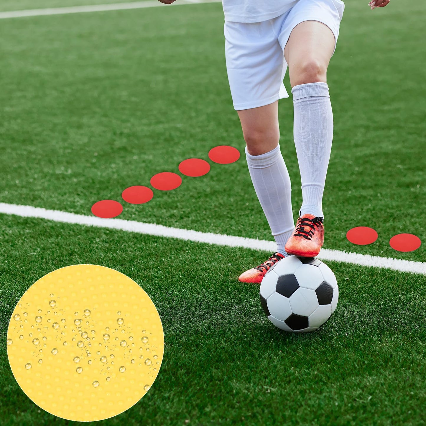 PATIKIL Spot Markers 4 Inch, 12 Pcs Non-Slip Floor Dots Agility Markers Flat Field Cones Poly Dots for Gym PE Speed Training Dance Soccer Basketball Sports, Yellow/Green