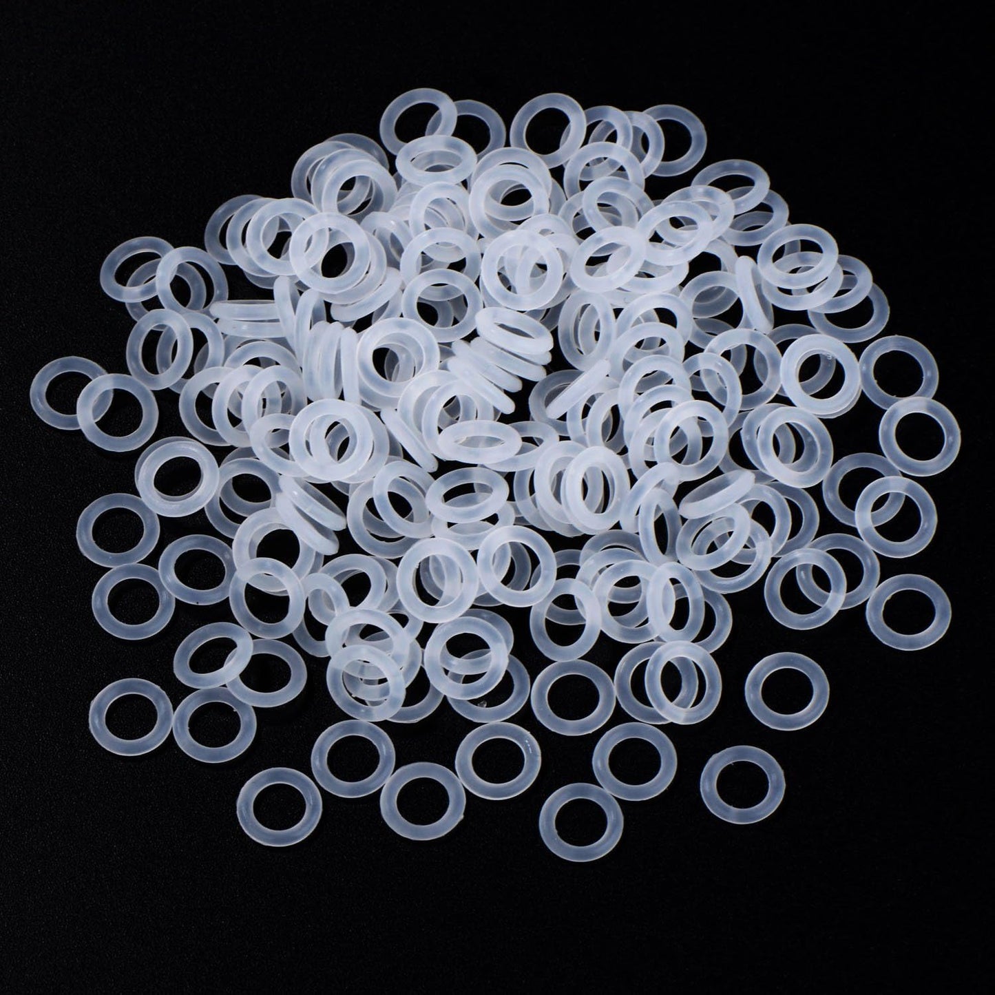 Sumind 200 Pieces O Ring Keyboard, O Rings Keycaps, Clear Rubber Keycap Dampeners with Plastic Storage Box for Mx