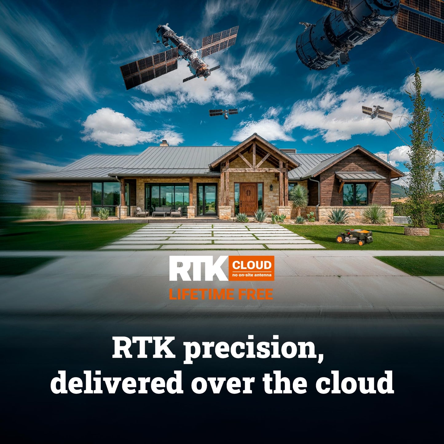 Worx Landroid Vision Cloud 4WD Robot Lawn Mower, No Perimeter Wire Robot Mower for 1 Acre, AI Obstacle Avoidance + RTK Cloud Navigation, 84% Slope, Auto Mapping, App Control, Cut-to-Zero, WR344