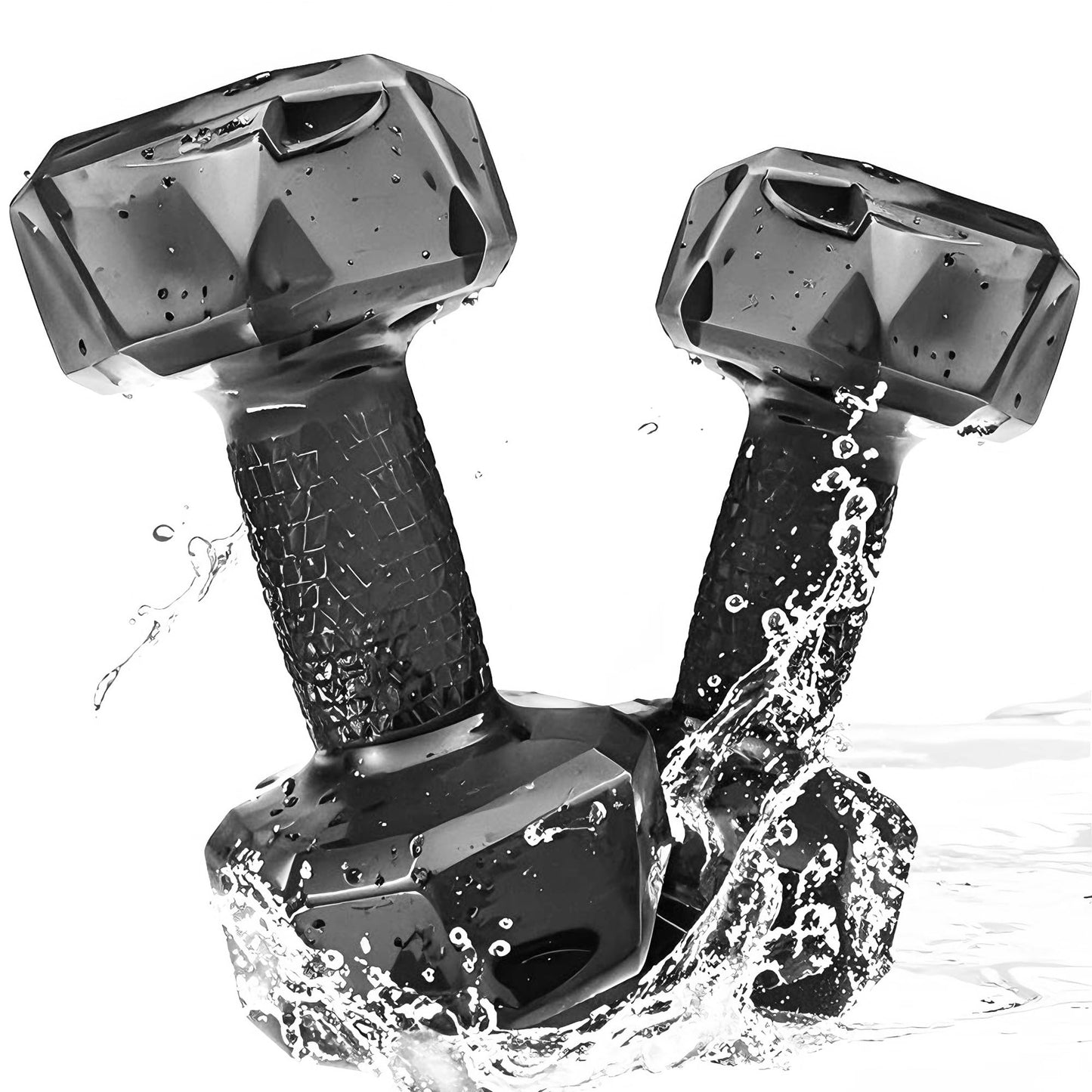 Water Weights for Pool Exercise Set of 2, Aquatic Exercise Dumbbells with Non-slip Handle, PE Materials Water Dumbbell Aerobics for Water Aerobics Weight Loss (Black)