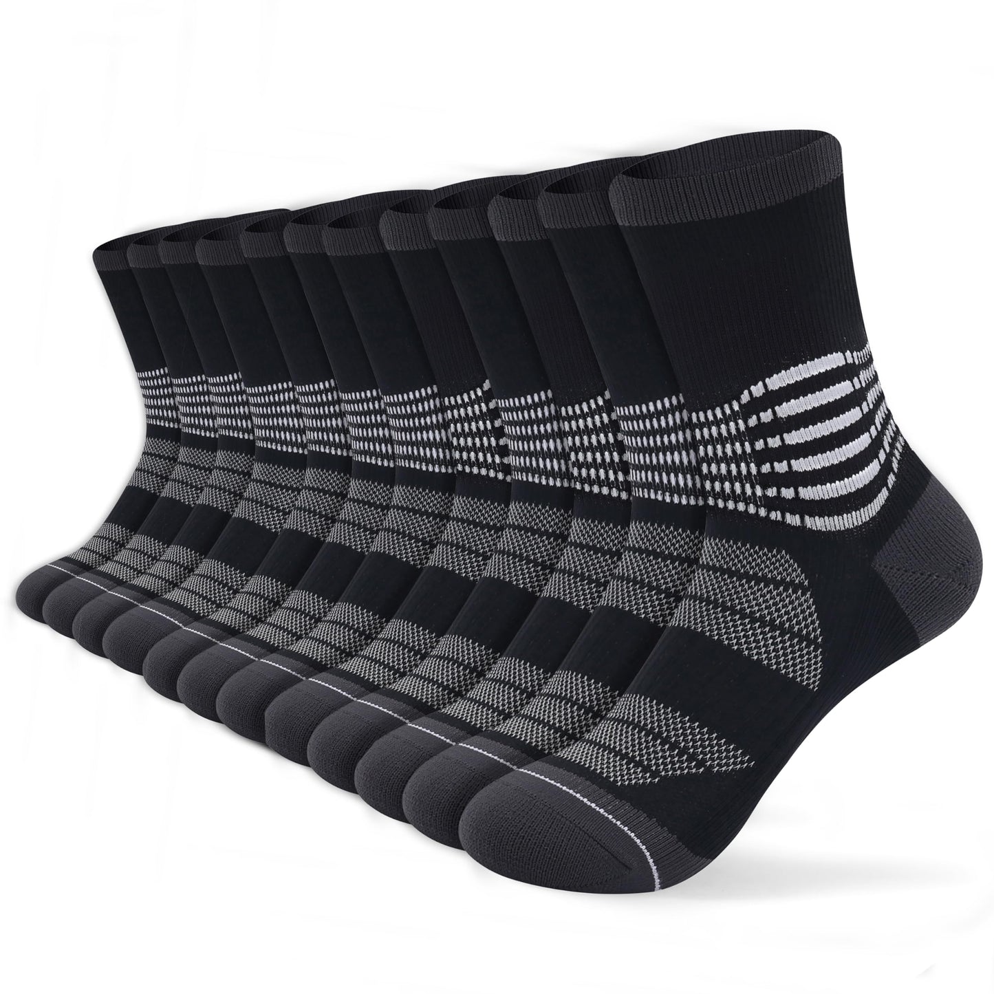 IRAMY Crew Compression Socks for Women Men with Ankle Arch Support Plantar Fasciitis Relief 6 Pairs