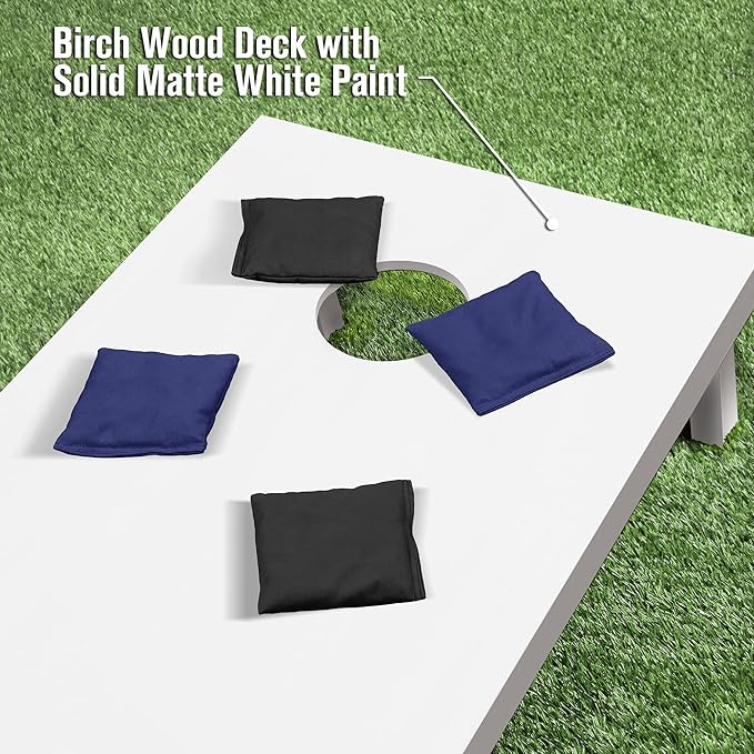 GoSports 4 ft x 2 ft Regulation Size Wooden Cornhole Boards Set - Includes Carrying Case and Over 100 Optional Bean Bag Colors