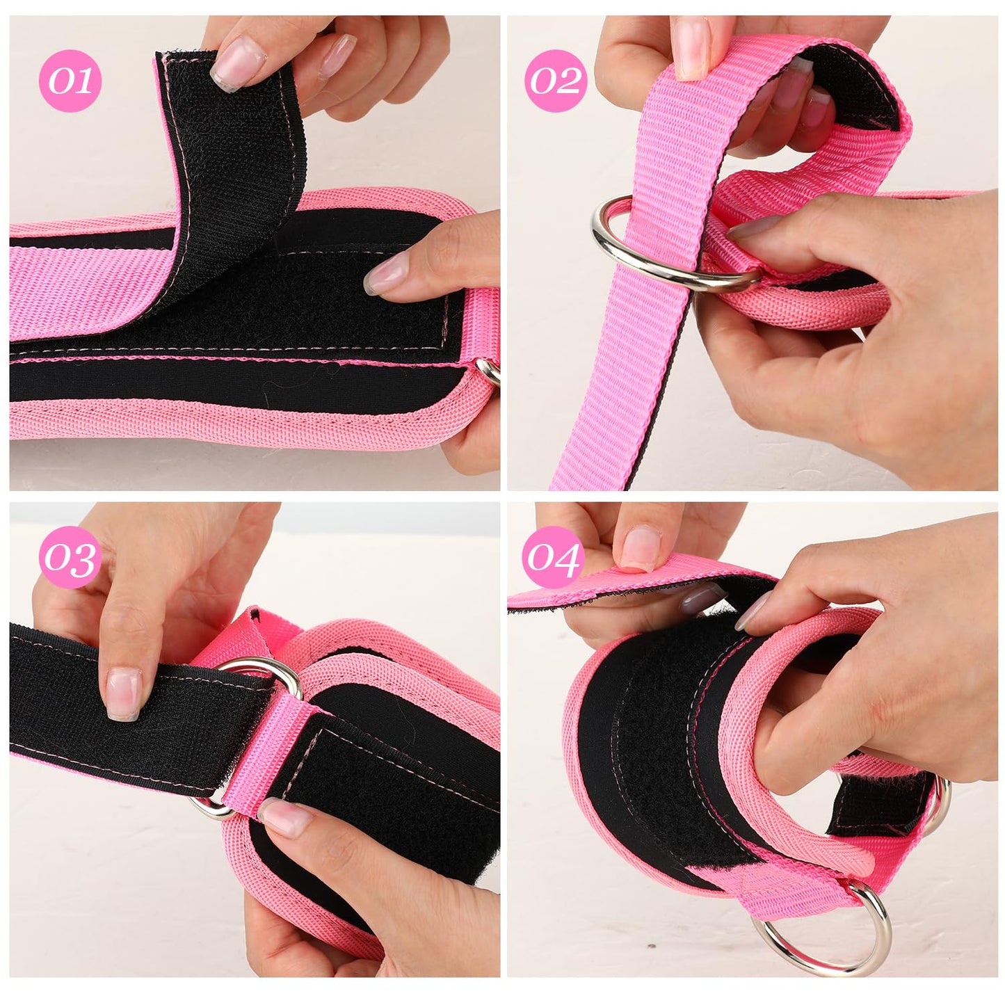 Ankle Straps for Cable Machines Cable Kick Back Ankle Straps Kickback Ankle Strap Ankle Resistance Bands Glute Kickback Ankle Strap for Glute Workouts Leg Extensions Gym