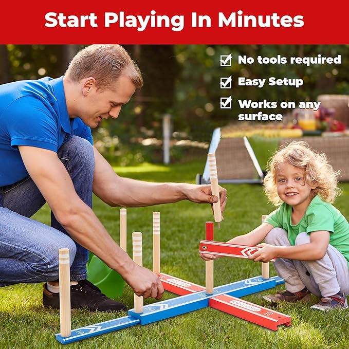 Ring Toss Game for Adults, 20 Rings & Carrying Bag- Upgraded 30" Extra Large Outdoor Backyard/Indoor Party Game(All Weather)- Easy Setup Yard Game for Kids Family Toy for Boys & Girls