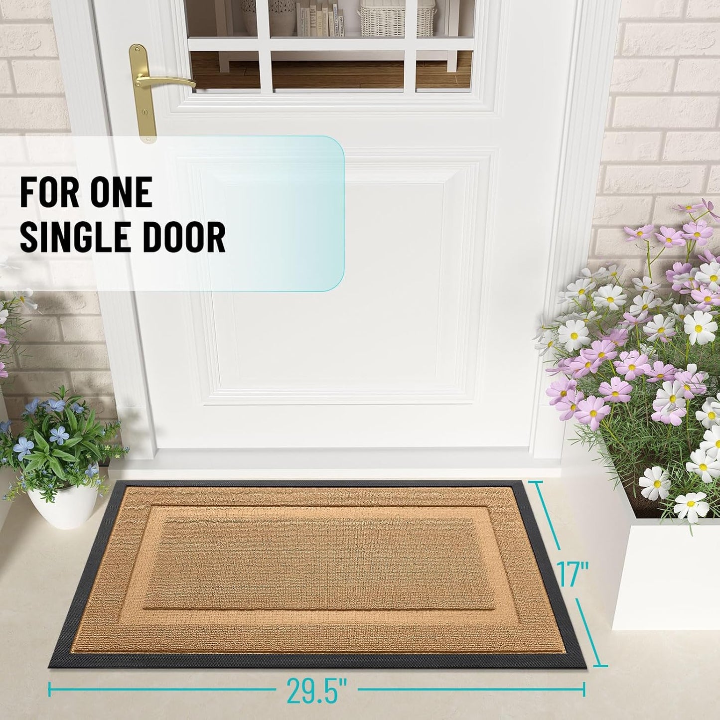 OLANLY Waterproof Front Door Mat - All-Weather Indoor/Outdoor Doormat, Easy Clean, 29.5x17, Butter Yellow