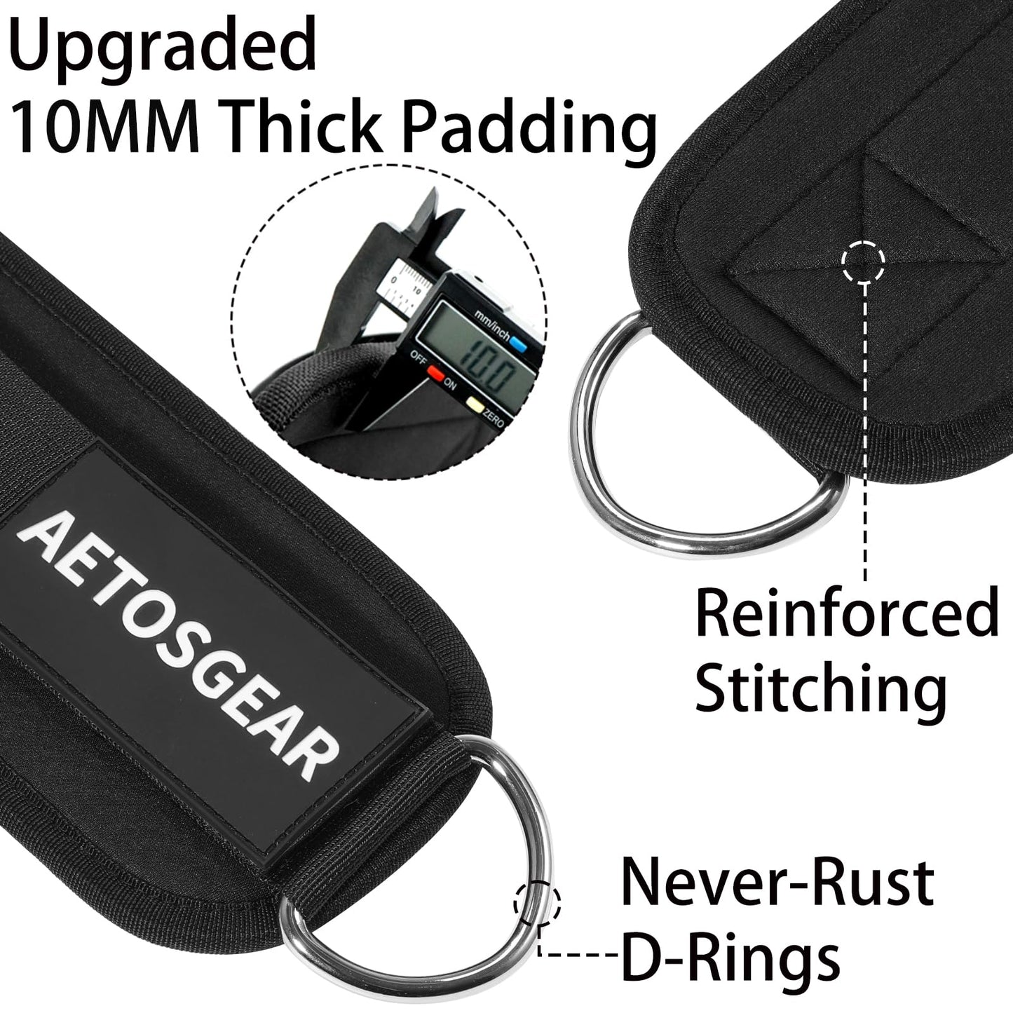 Ankle Straps For Cable Machines Women,Kickback Ankle Strap,Ankle Cuff Cable Attachment,Gym Glutes Workout Strap,Leg Extension Straps,One Size Fit All Premium Padded Cuffs Super Comfort Fitness (01-Black, Single)