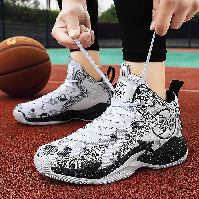 Boys Basketball Shoes Breathable Indoor Athletic Shoes Youth Outdoor Fashion Sneakers Comfortable Basketball Shoes for Girls