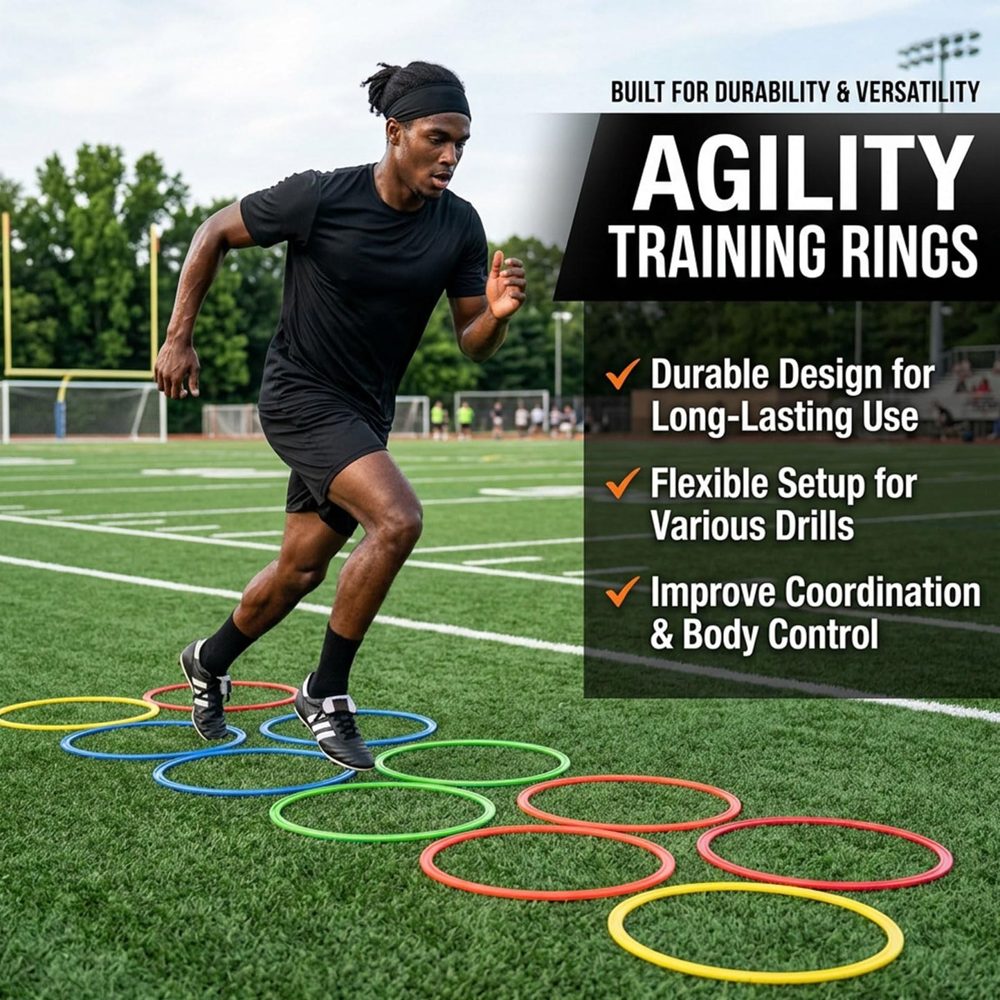 Avoirdus 30 PCS Agility Rings Speed Training Set: 15" Exercise Speed Circle Jump Hoops for Soccer Football Footwork Coordination Speed Drill and Athletic Training Equipment