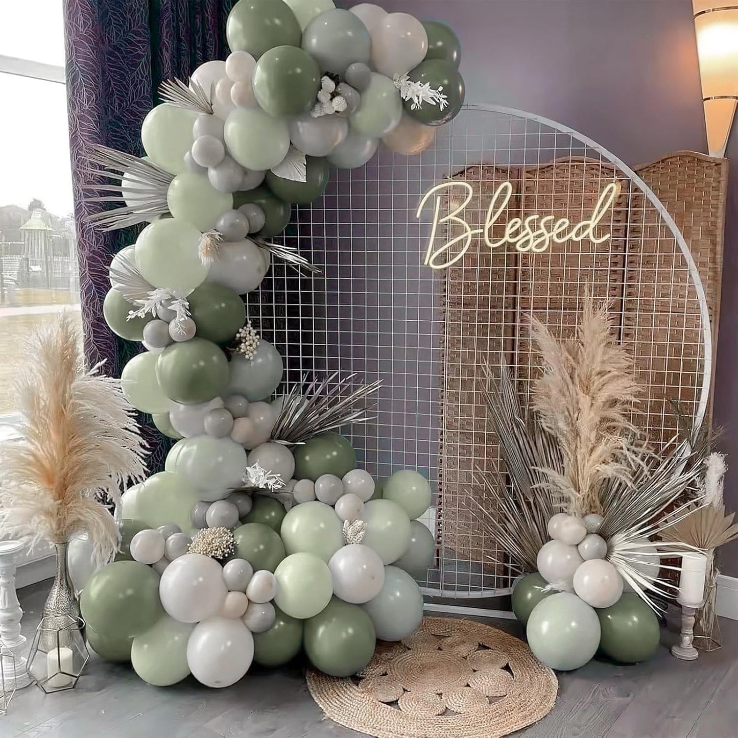 PartyWoo Sage Green Balloons - 50pcs 12 Inch Boho Dusty Olive Latex for Birthday & Wedding Decor