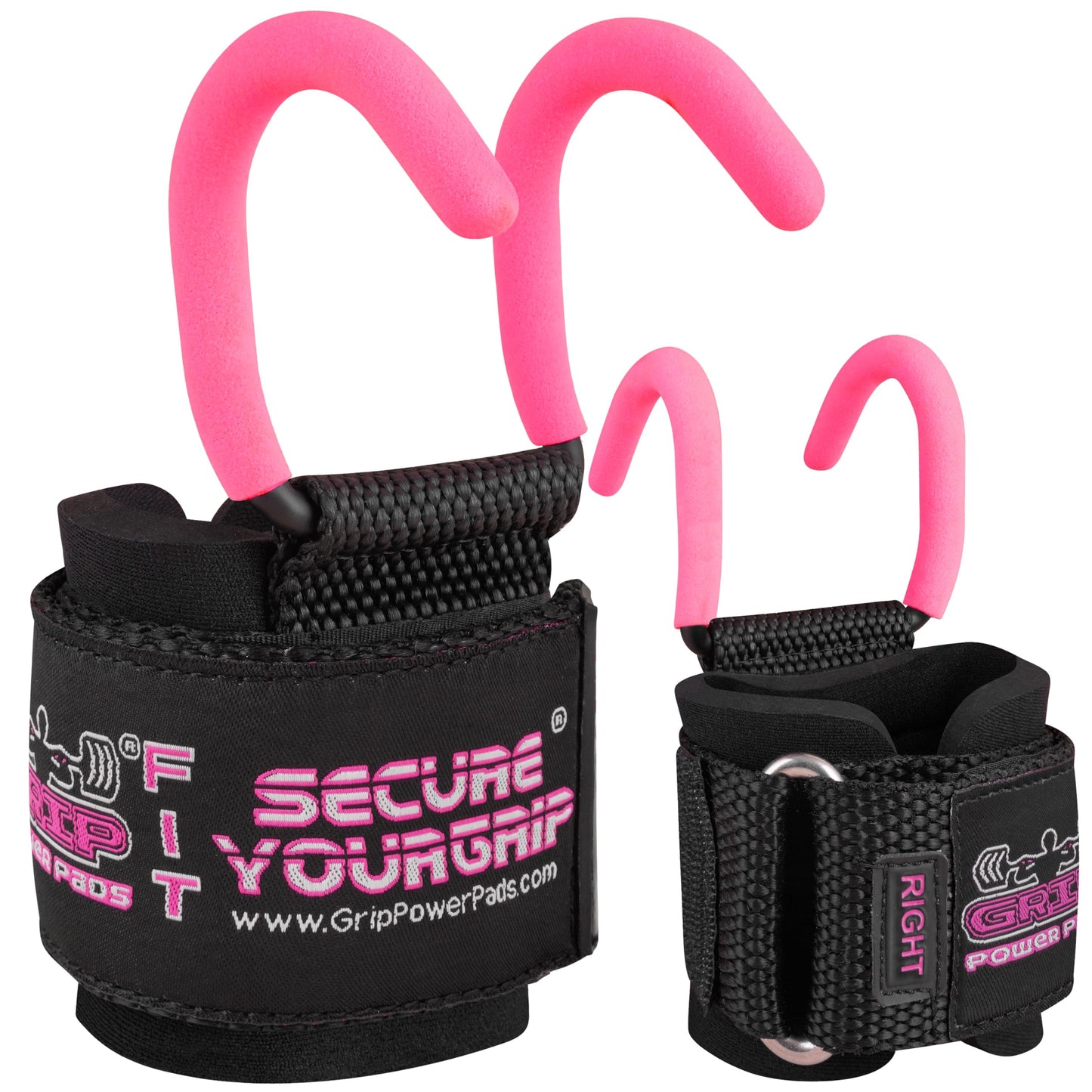 Weight Lifting Hooks with Wrist Wraps, Heavy-Duty Power Grips for Training, Deadlifts & Pull-Ups, Gym Strength Lifting Straps (Set of 2)