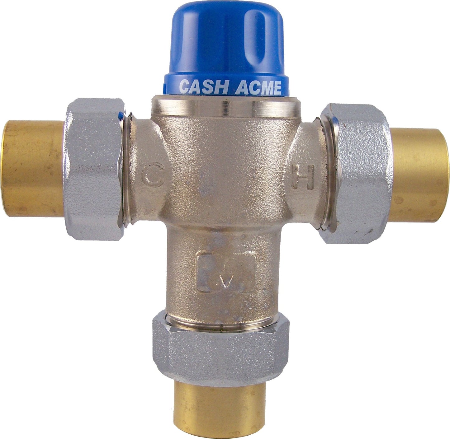 Cash Acme 3/4 Inch HG110-HX Thermostatic Mixing Valve with Sweat Connections and Integral Checks, Brass Plumbing Fitting, 24514