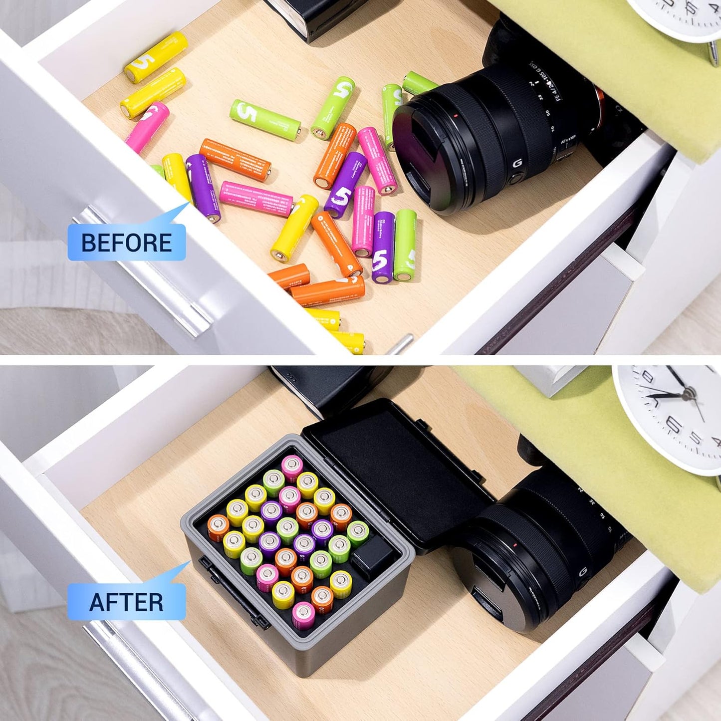 28x Tester,28 /14500 JJC AA Battery Case for AA, AA Battery Storage Case with Detachable Slots AA holder Organizer