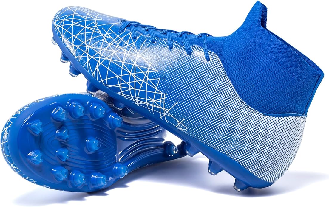 Kids Soccer Cleats High Top Training Youth Football Cleats, Boys Girls Athletic Outdoor
