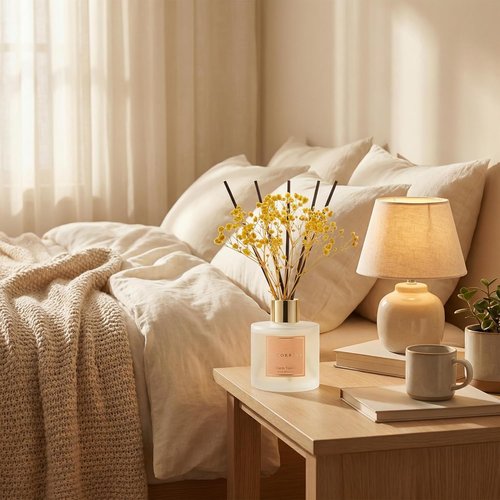 Cocorrína Reed Diffuser - Warm Vanilla Scented Home Fragrance | 8 Sticks for Elegant Bathroom Decor