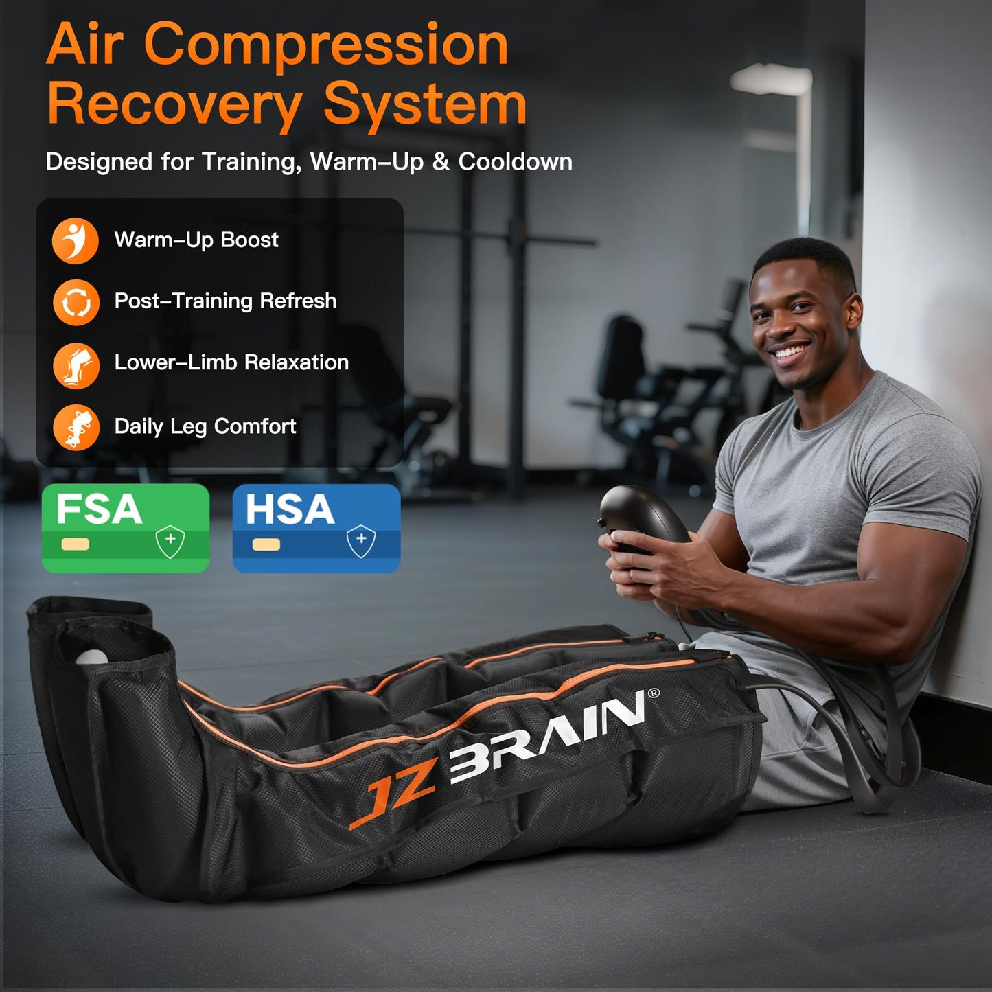 JZBRAIN Pro Compression Boots for Circulation: Leg Compression Massager for Athletes Cordless Air Recovery System with 6 Modes & 8 Intensity(Medium)
