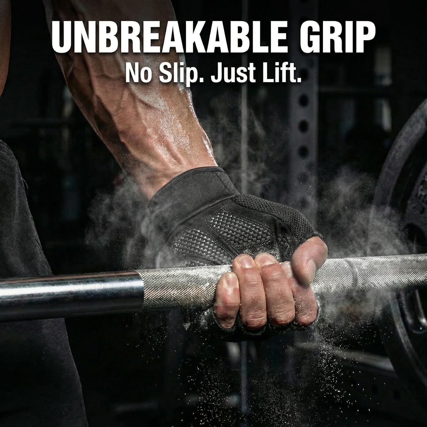sunnex Gym Gloves for Men & Women - Breathable Weight Lifting Gloves with High-Grip Silicone Padding, Fingerless Workout Gloves for Cycling, Rowing, Pull Ups & Strength Training (Black, Small)