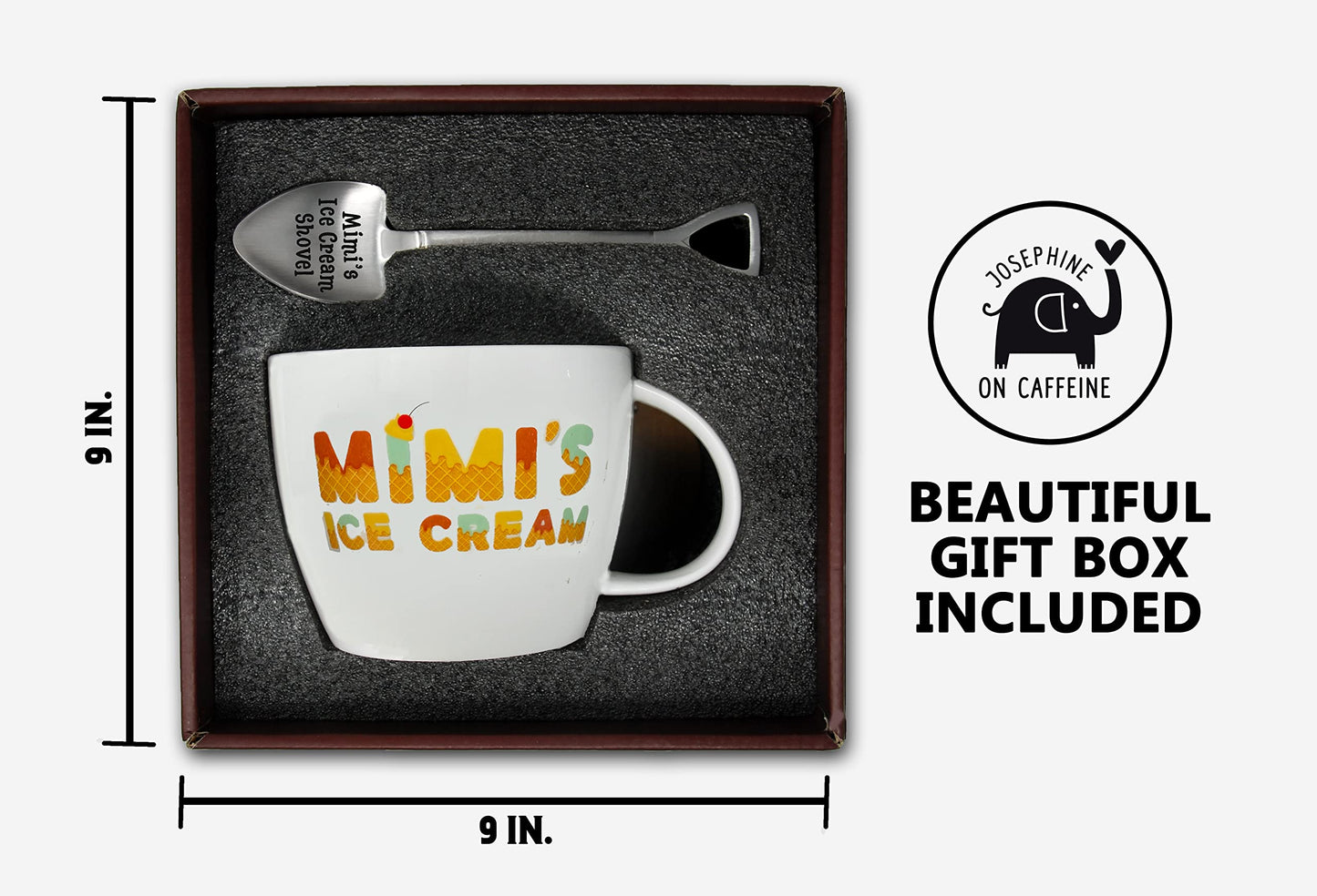 Josephine on Caffeine Mimi's Ice Cream Bowl & Spoon - Ideal Mother's Day, Christmas or Birthday Gift