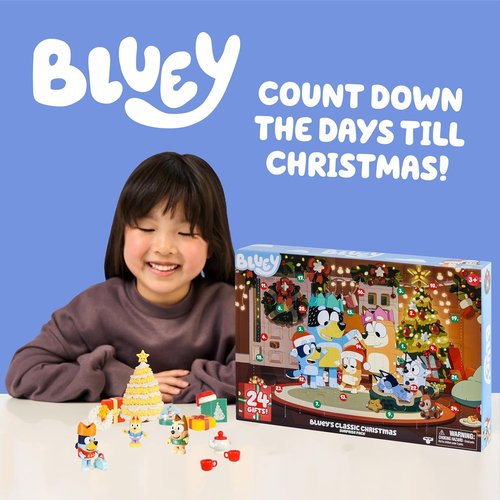Bluey Advent Calendar | 24 Days of Surprises for Kids | Includes Toys, Stickers & Mini Christmas Tree