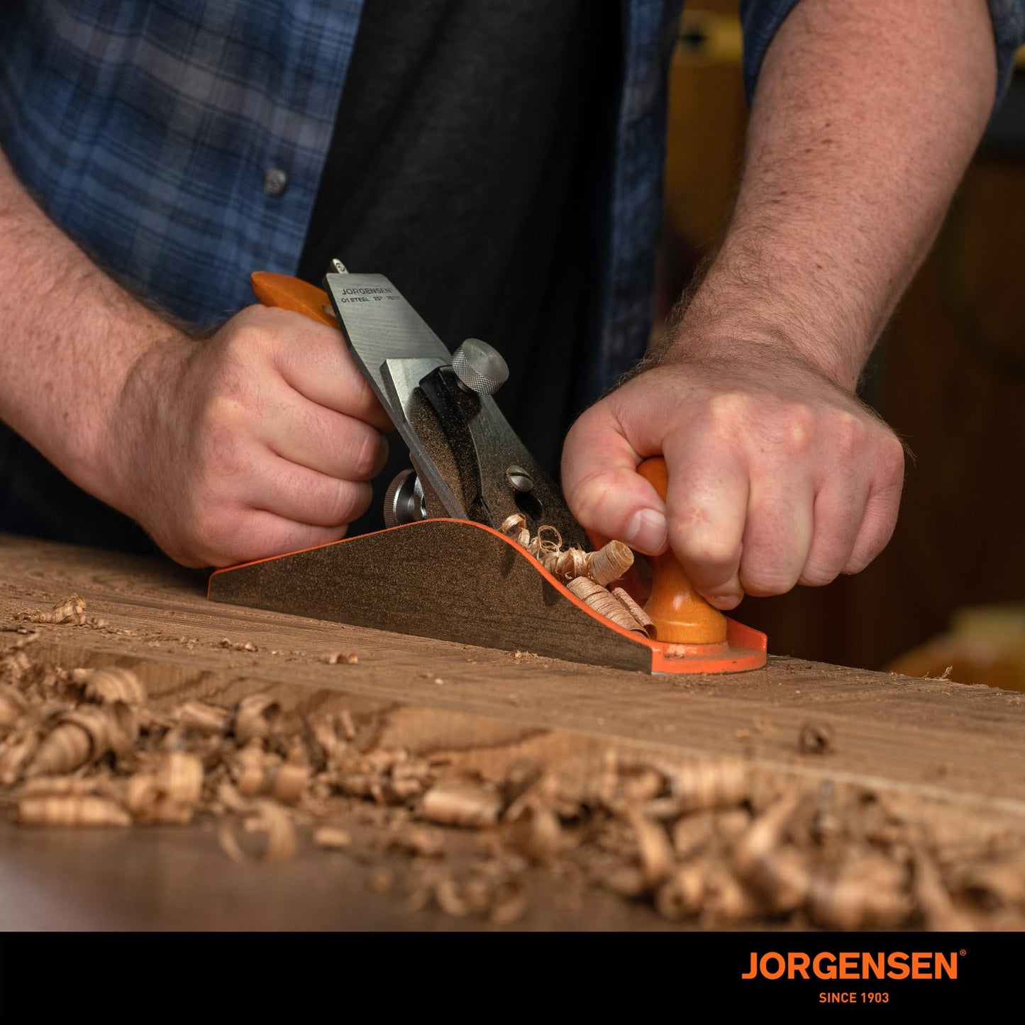 JORGENSEN No.4 10" Wood Plane , Hand Plane for Woodworking, Professional Smoothing Plane for Trimming, Craft - Hand Plane with Ductile Iron Body, Adjustable Cutting Depth
