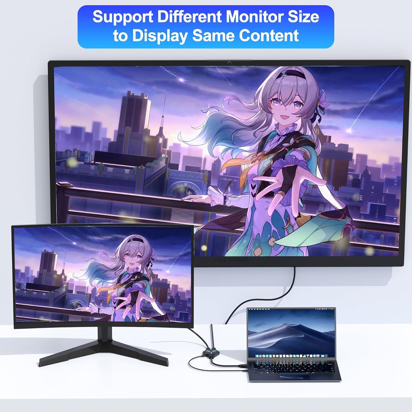 AUKOKIOULA 1 2 4K@60hz 1080P, 3D, PS4, PS5, HDMI Splitter in Out Duplicate/Mirror (Not Extend), HDMI Splitter for Dual