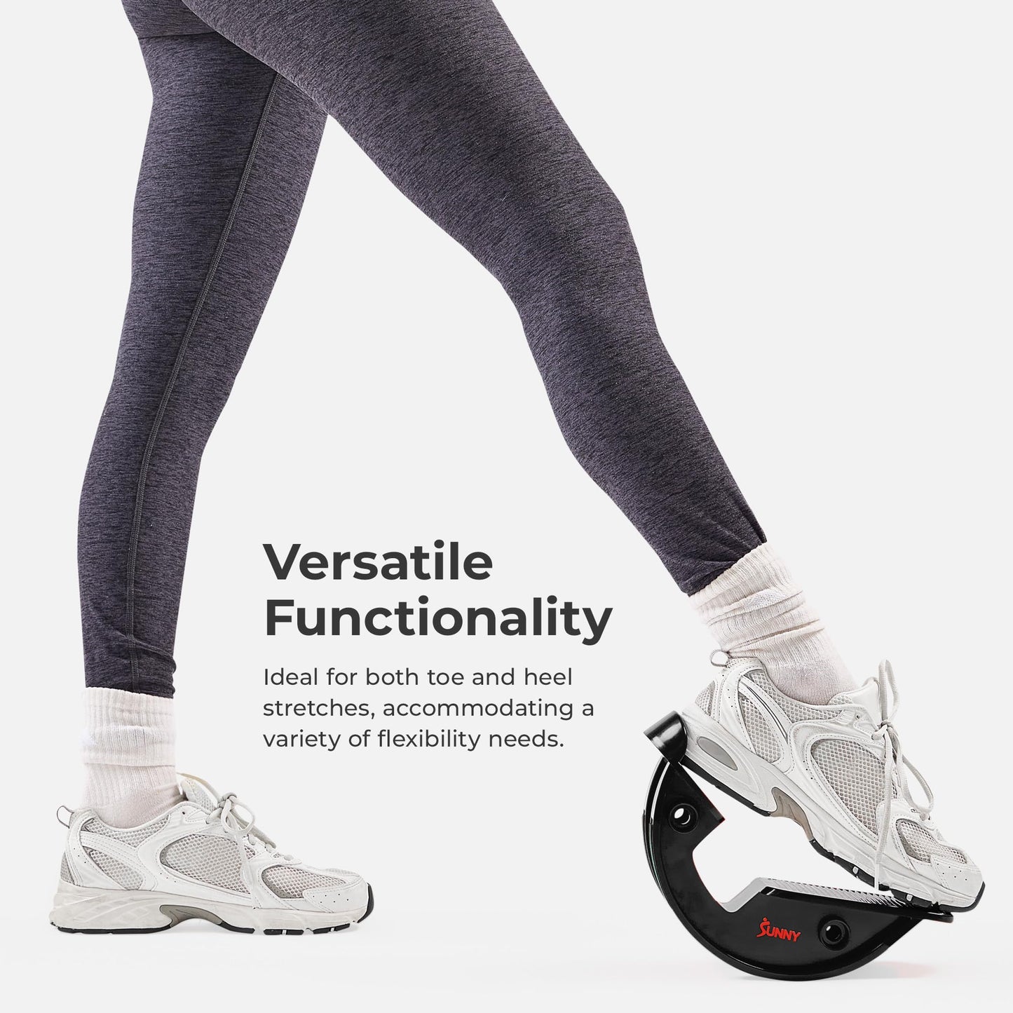 Sunny Health & Fitness Calf Stretcher and Foot Rocker for Plantar Tight Calves Relief Hamstring Ankle Strengthener Facetious Sling Stretch Fighter Stretching Device Mobility - NO. 108-GY