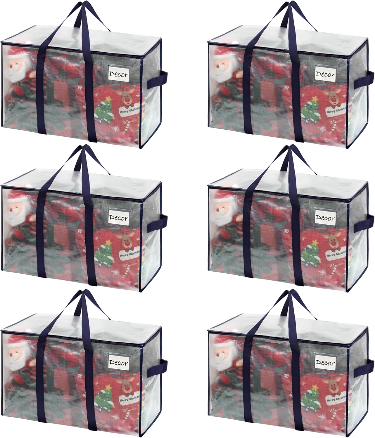 VENO Heavy Duty Moving Bags - Extra Large Storage Solution with Reinforced Handles & Strong Zippers | 6 Pack, Foldable & Reusable