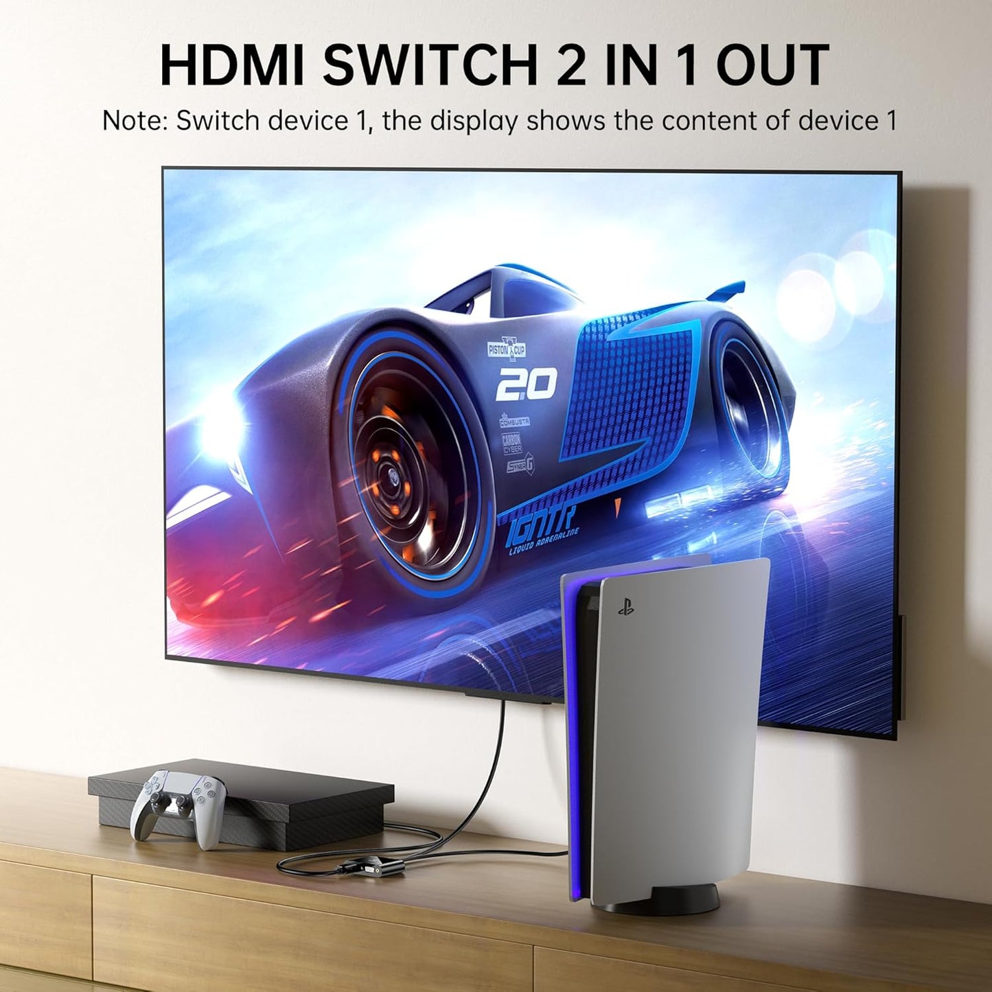 1080P HDMI to VGA and HDMI Adapter, Dual Output Video Converter with Audio, USB-Powered HDMI Splitter for Laptop, TV