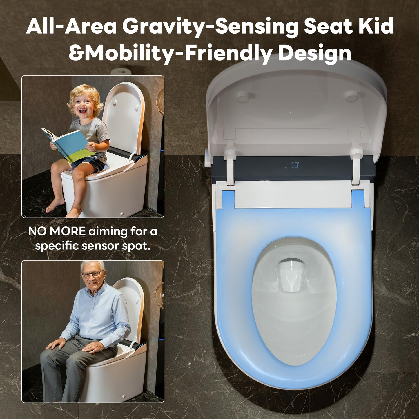 CANEST Smart Toilet with Bidet Built in, Bidet Toilet with Tank, Foam Dispenser, 1000g MaP Flushing, Full-Area Seat Sensor, Ultra-Micro Bubble Wash, Auto Temperature Control, Foot Sensor(FC-002PRO)