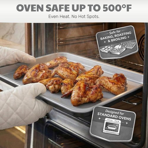 Gotham Steel 6-Piece Stackable Baking Pans Set | Space-Saving Ceramic Bakeware, Non-Toxic & Dishwasher Safe