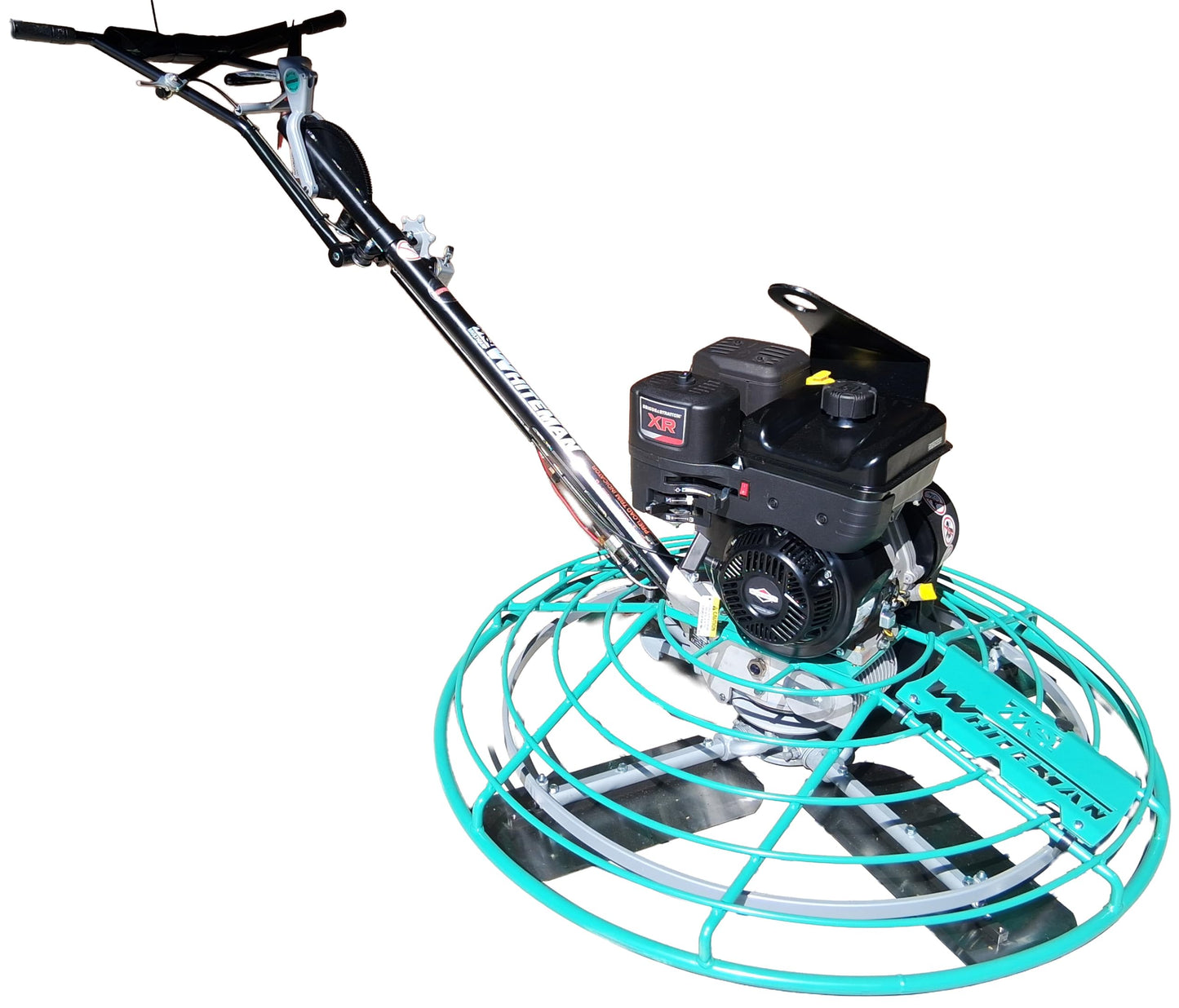 4-blade, 46", XR 1450 Engine, 9.0 HP, Min 60-130 Max RPM blade speed, With QXH QuickPitch Handle, Multiquip Whiteman B46B90 Walk Behind Power Trowel