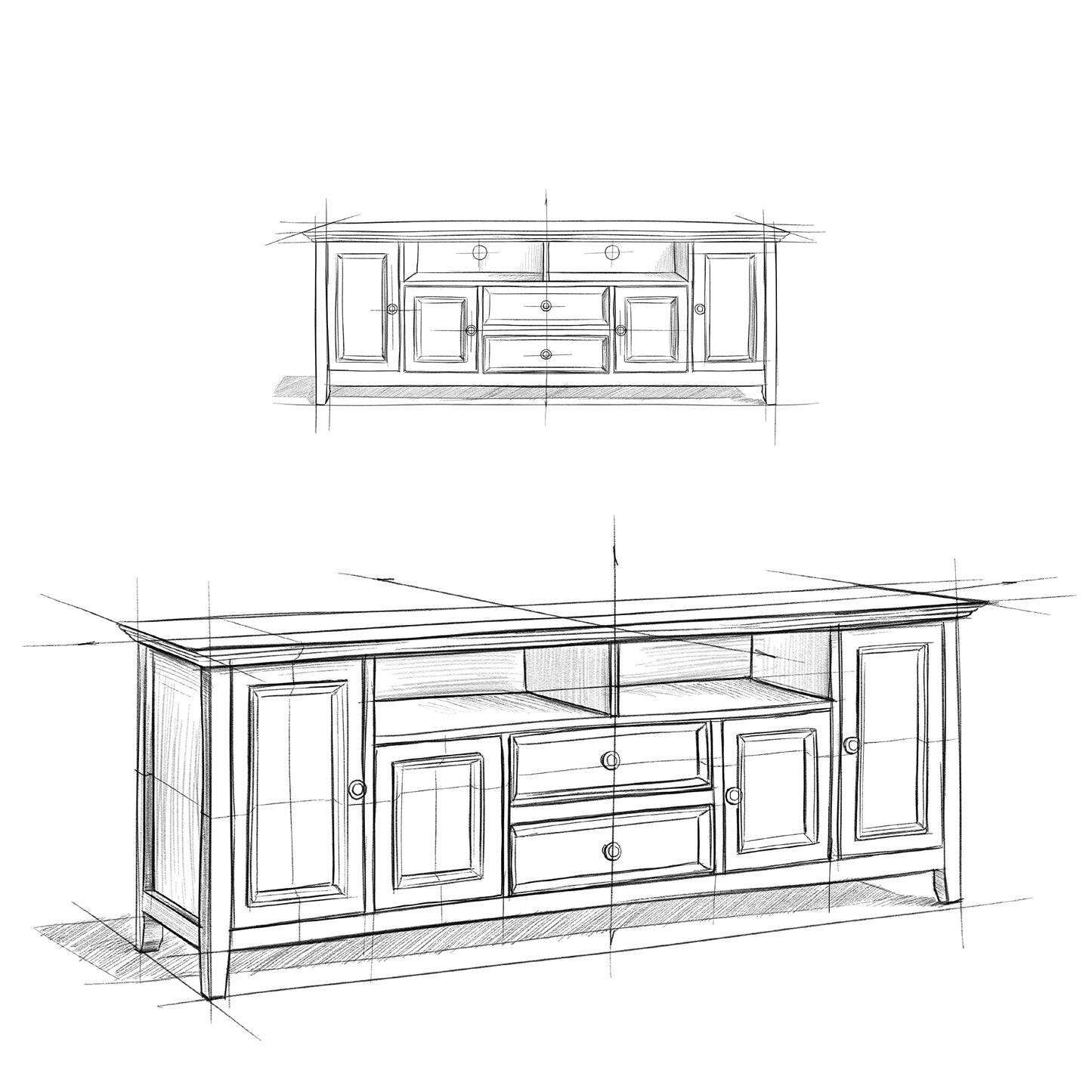 SIMPLIHOME Amherst TV Stand - 72 inch Wide Solid Wood Media Console in Mocha Brown, Transitional Entertainment Center for Living Room for TVs up to 80 Inches with Shelves and Cable Management