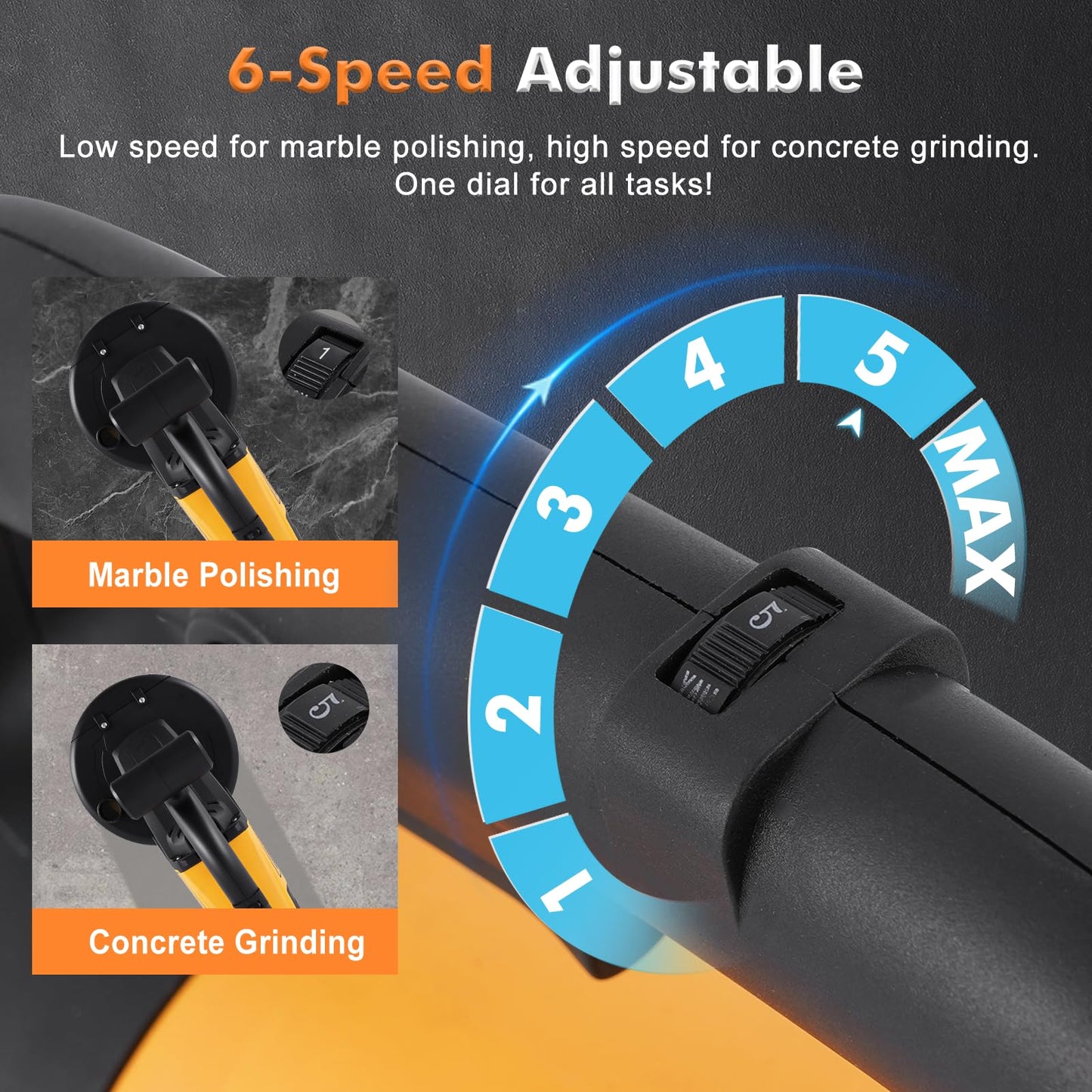 7 inch Concrete Grinder Set 3800W Concrete Surface Planer Concrete Floor Grinder with Dust Extraction Shroud Auxiliary Wheels for Grinding Concrete Cement Marble