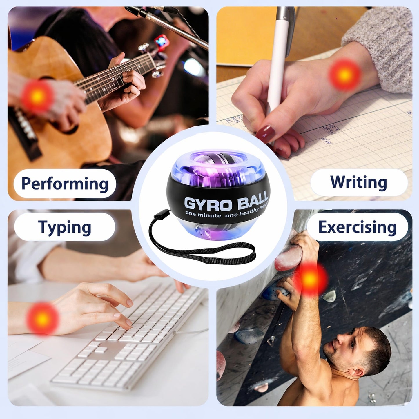 WildWhale Gyro Ball Wrist Trainer, Torque Ball Hand Exerciser, 2026 Gyroscope Ball Forearm Strengthener, Finger Muscle Exercise
