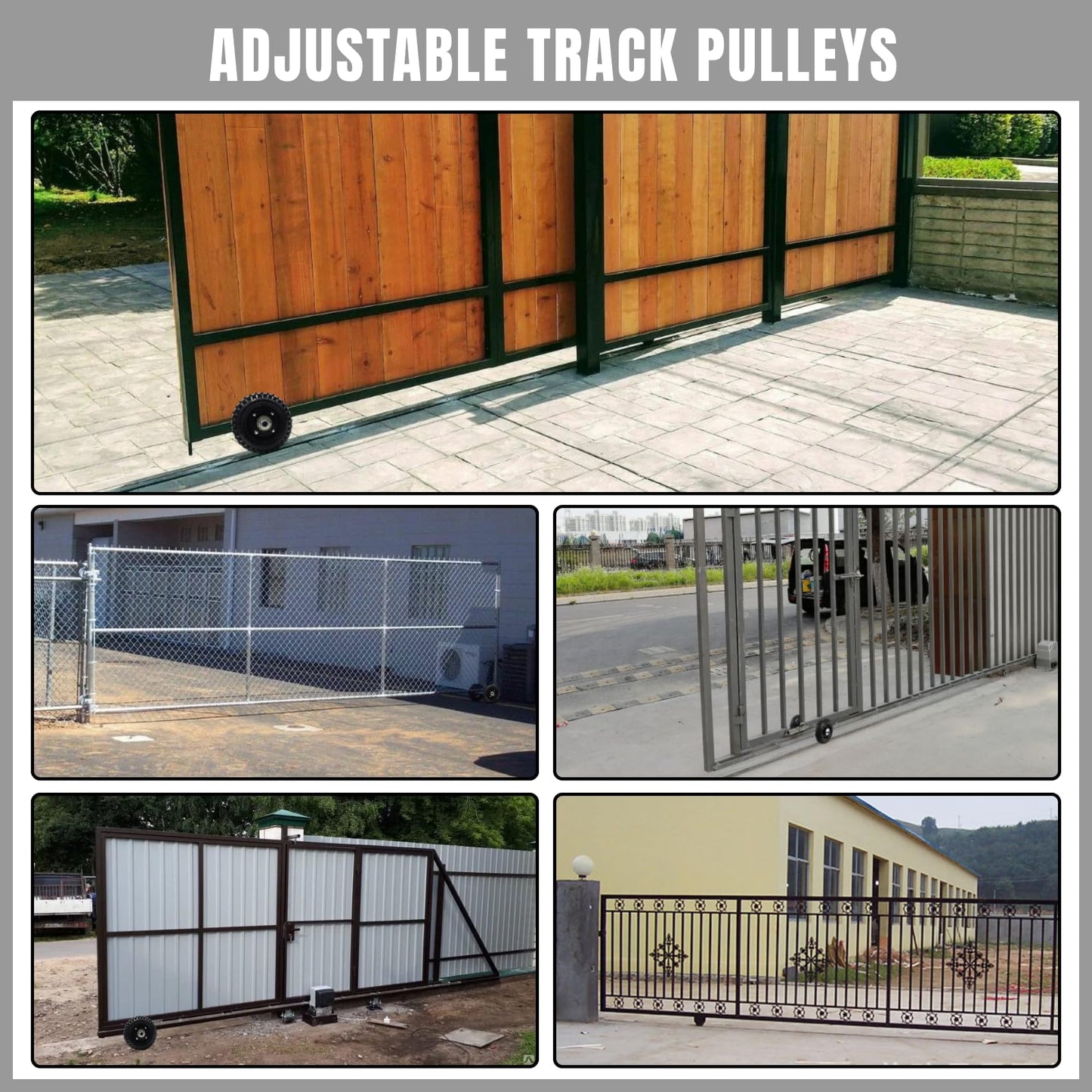 Jeogejin Rolling Gate Hardware Kit for Chain Link Gate Sliding Gate Hardware, Suitable for Sliding Gate Construction in Various Scenarios（Farm, Ranch, Yard）