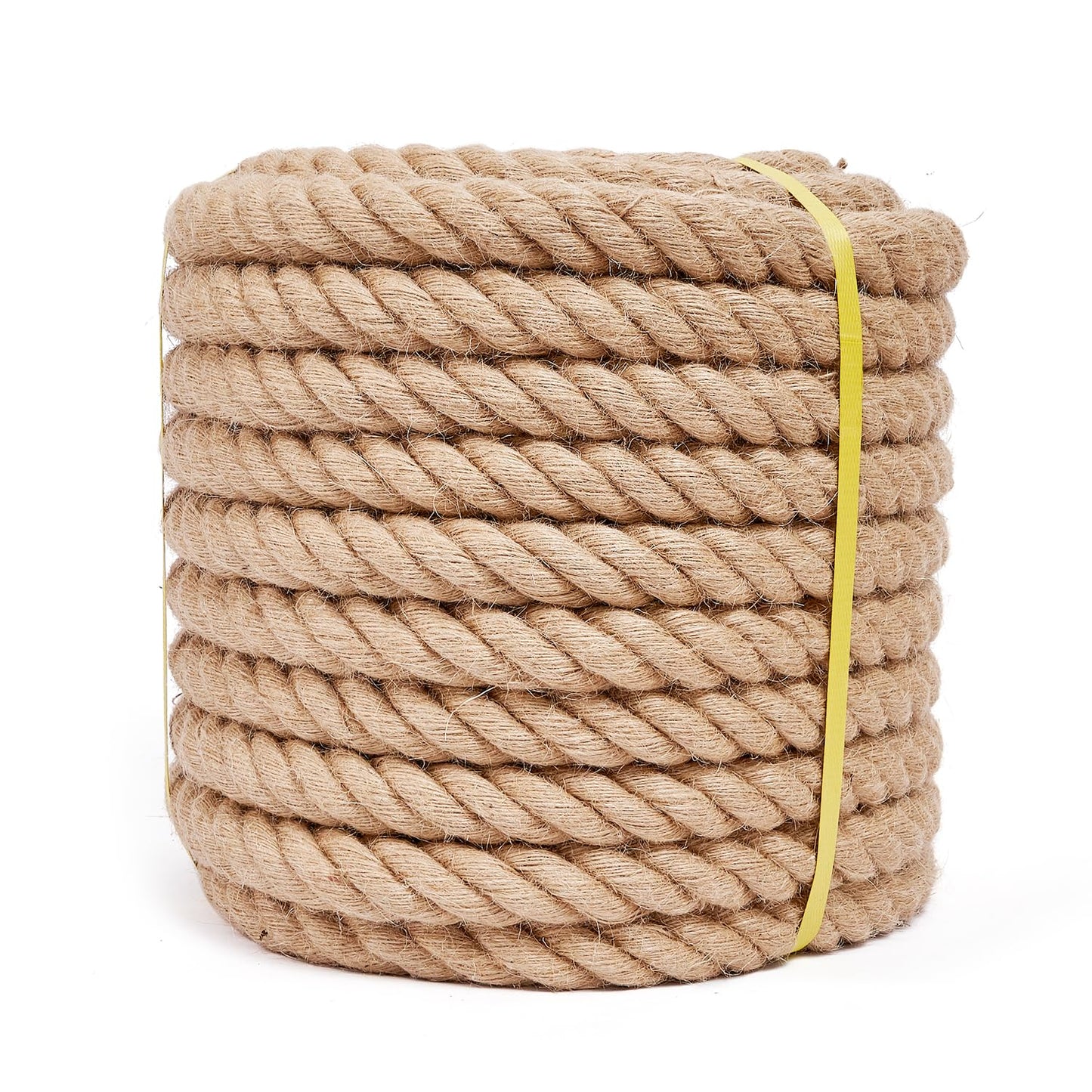Jute Rope 1 1/2 Inch 50 Feet, Heavy Duty Natural Hemp Ropes, Twisted Hemp Rope for Crafts, Gardening, Bundling, Climbing, Hammock, Nautical, Tug of War, Railings, Home Decorating