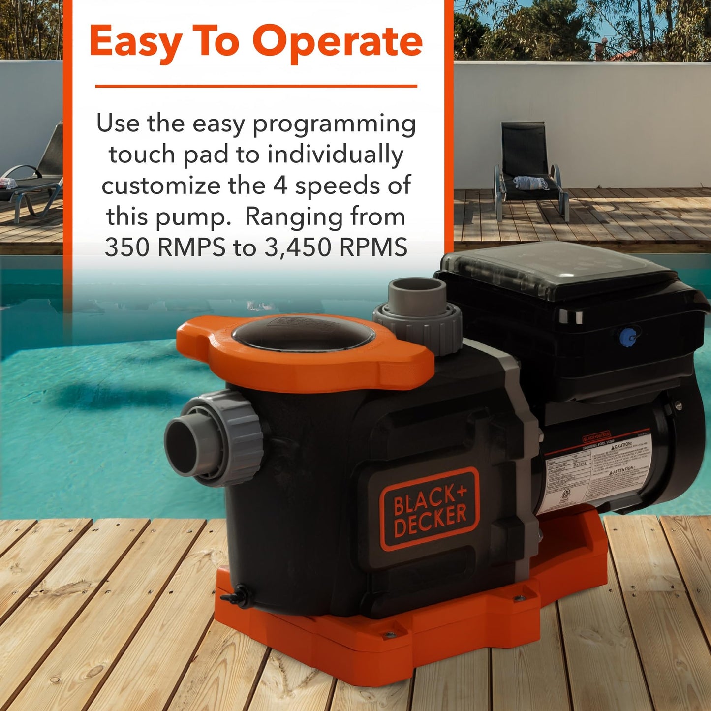 BLACK+DECKER 1.5 HP Variable Speed In Ground Pool Pump – WiFi Enabled, Energy Star Certified, Dual Voltage (115V/230V)