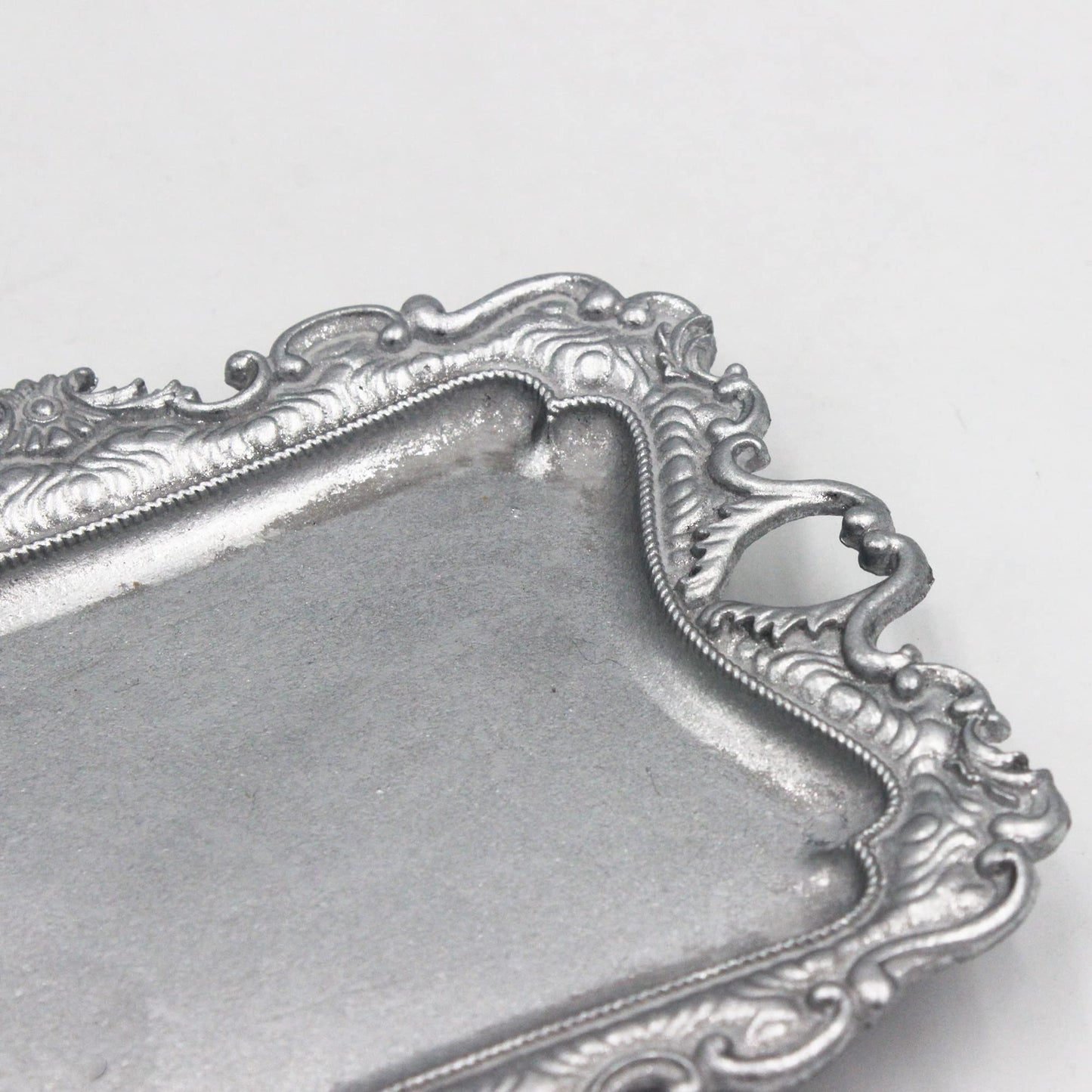 Vintage Small Sliver Ring Dish, Birthday & Wedding Gifts for Women，Wedding Ring Tray -Sliver (1 Pack)