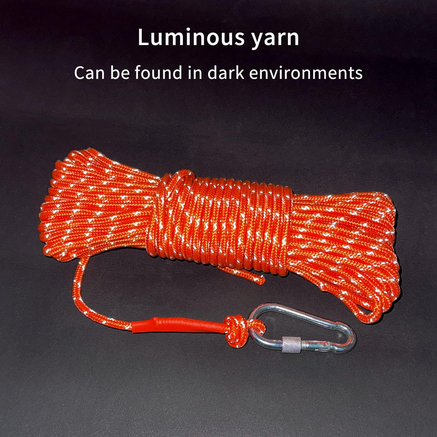 NewDoar 6mm Marine Floating Rope High-Strength Braided Reflective Anchor Mooring Rope with Hook 10M 20M 30M 50M Dock Lines for Boating,Camping,Anchoring, Fishing,Mooring,Tent Canopy-Orange/10M