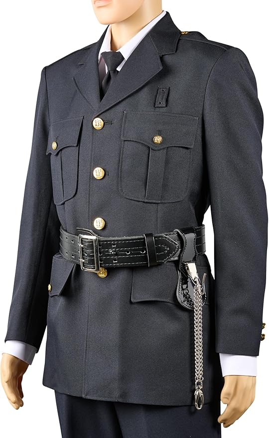 USMC Officer's Sword Frog Bundle Leather Saber Holder with Chrome Metal Chain for Ceremonial Sword