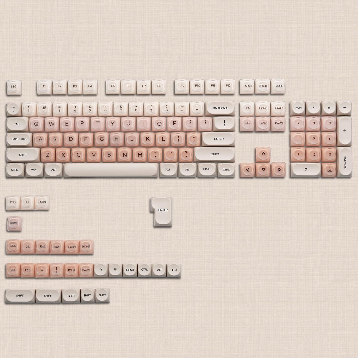 Rainy75 132 PBT Keycaps, Jelly Pink Keycap Foundation MOA Profile, Keys Cute Custom Keycaps for Cherry Gateron MX