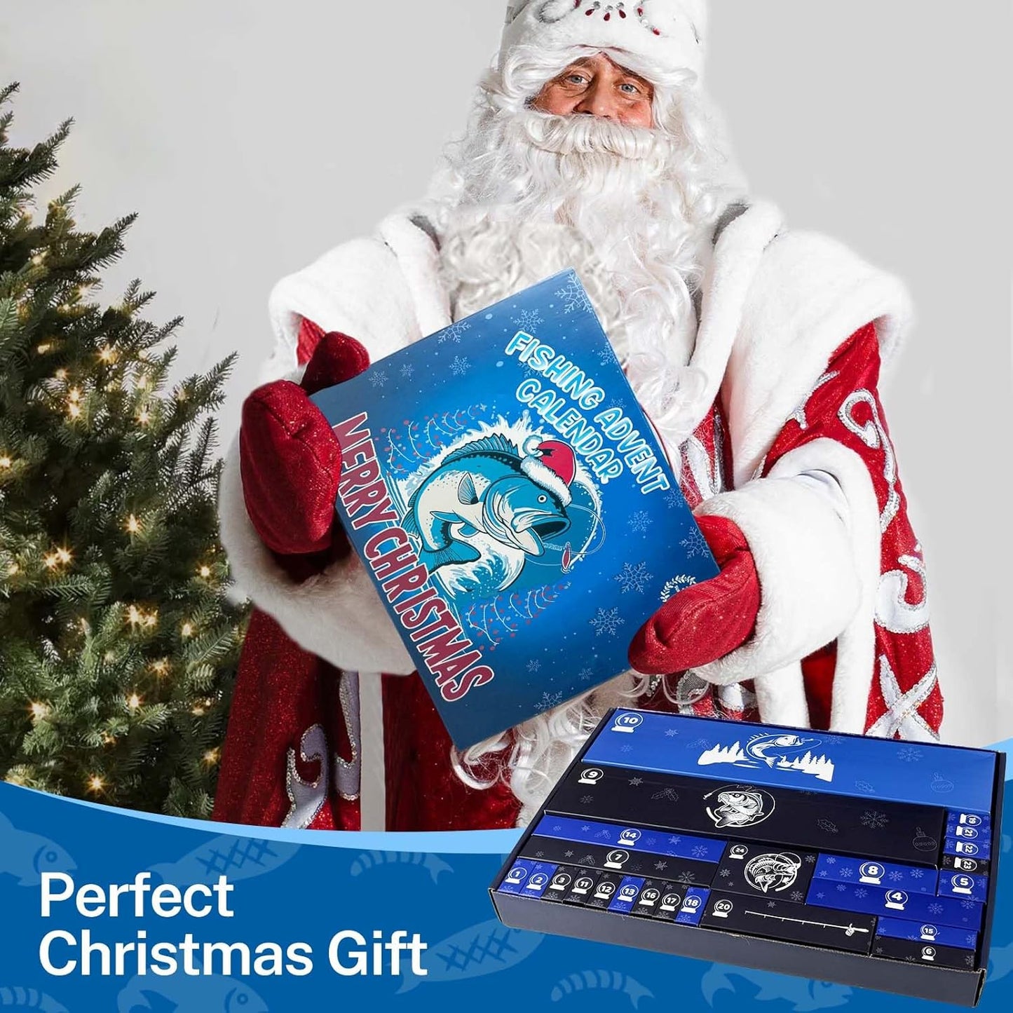 Skiennix Fishing Advent Calendar 2025 - 24-Day Countdown with Tools, Lures & Accessories | Perfect Xmas Gift for Men & Teens
