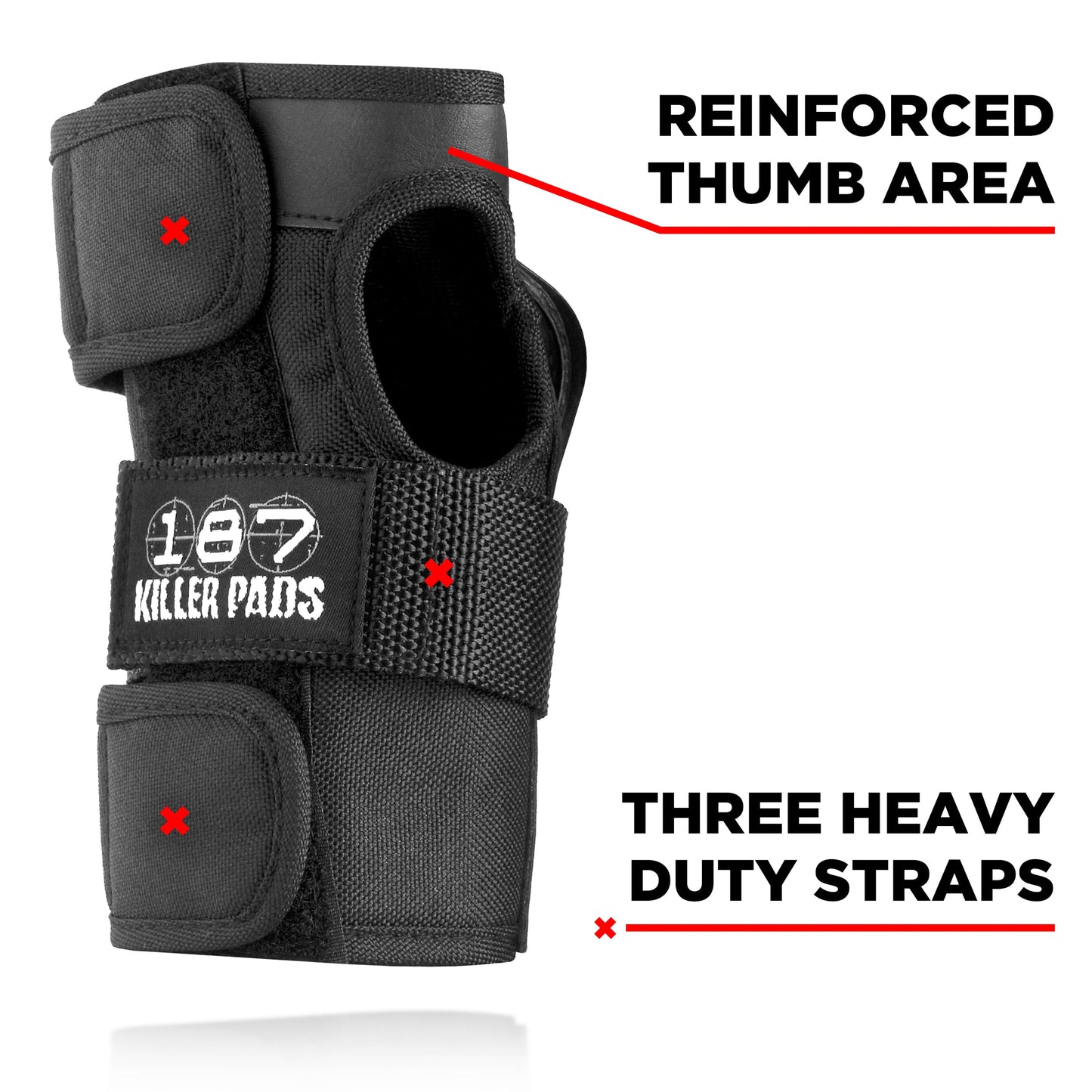 187 Killer Pads Wrist Guards – Ideal for Skateboarding, in-Line Skating/Rollerblading and Roller Derby (Black, X-Small)