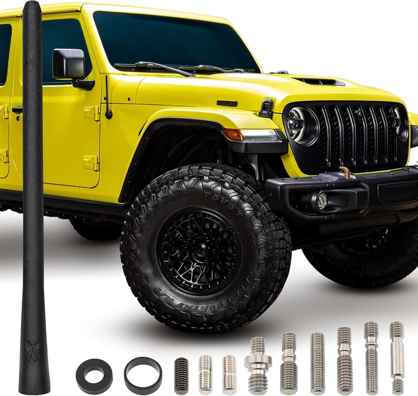 Votex 8" A194 Universal Short Rubber Black Antenna Kit - Flexible, Durable, Enhanced Signal Reception, Copper Coil