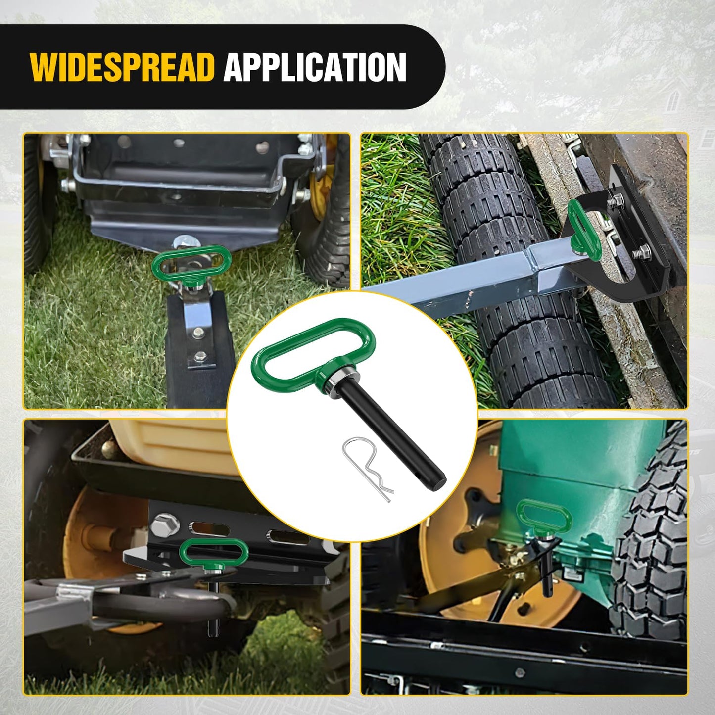 Nilight 5/8 Inch Diameter Heavy Duty Ultra Strong Neodymium Magnet Trailer Hitch Pin Green for Lawn Mower, Tractor, Towing Cargo, ATV Trailer